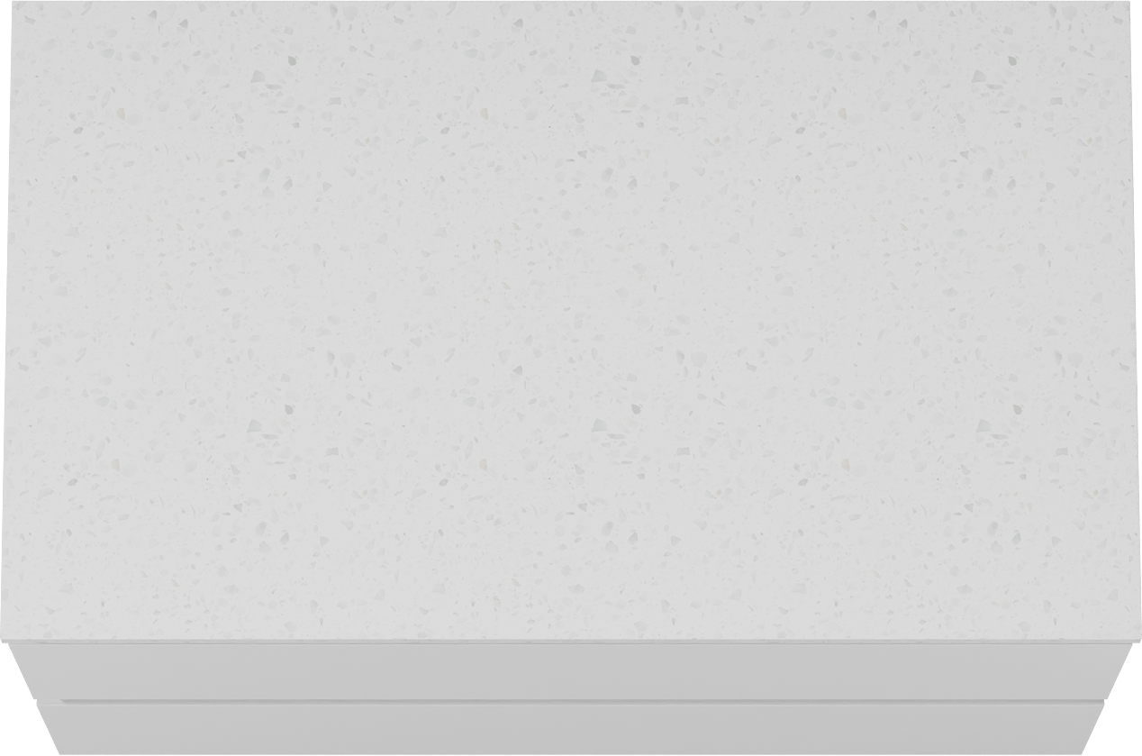 Linie Lado meuble salle de bains suspendu 80 x 46 cm blanc mat avec Lado tablette simple en mélaminé terrazzo blanc