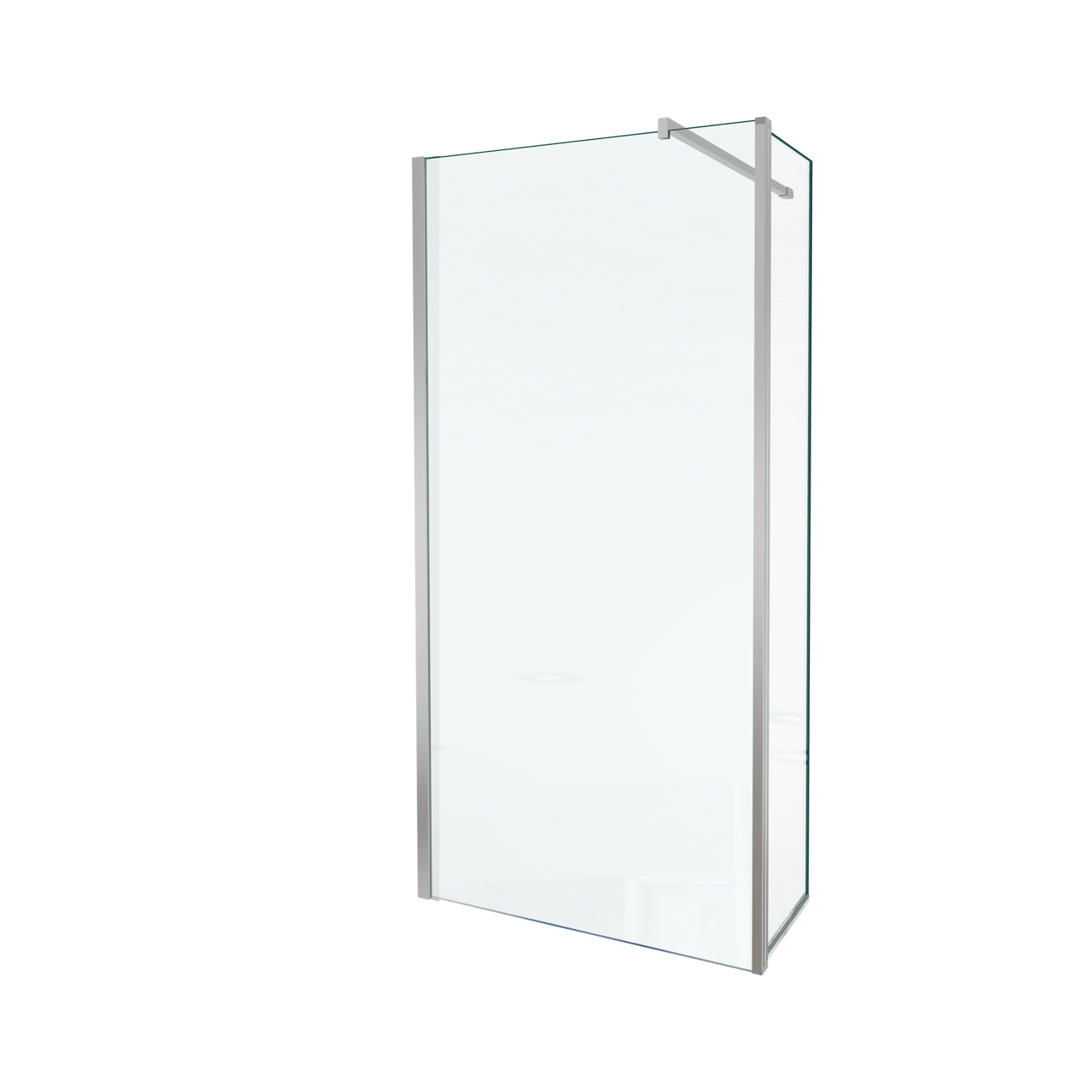 Balmani Move douche à l'italienne avec panneau latéral pivotant 100 x 200 cm verre transparent profil chrome brillant