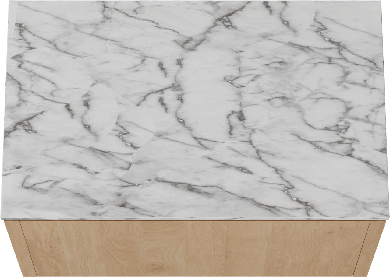 Balmani Eclips meuble salle de bains suspendu 90 x 55 cm Chêne naturelle avec Stretto tablette simple en Marbre Carrare