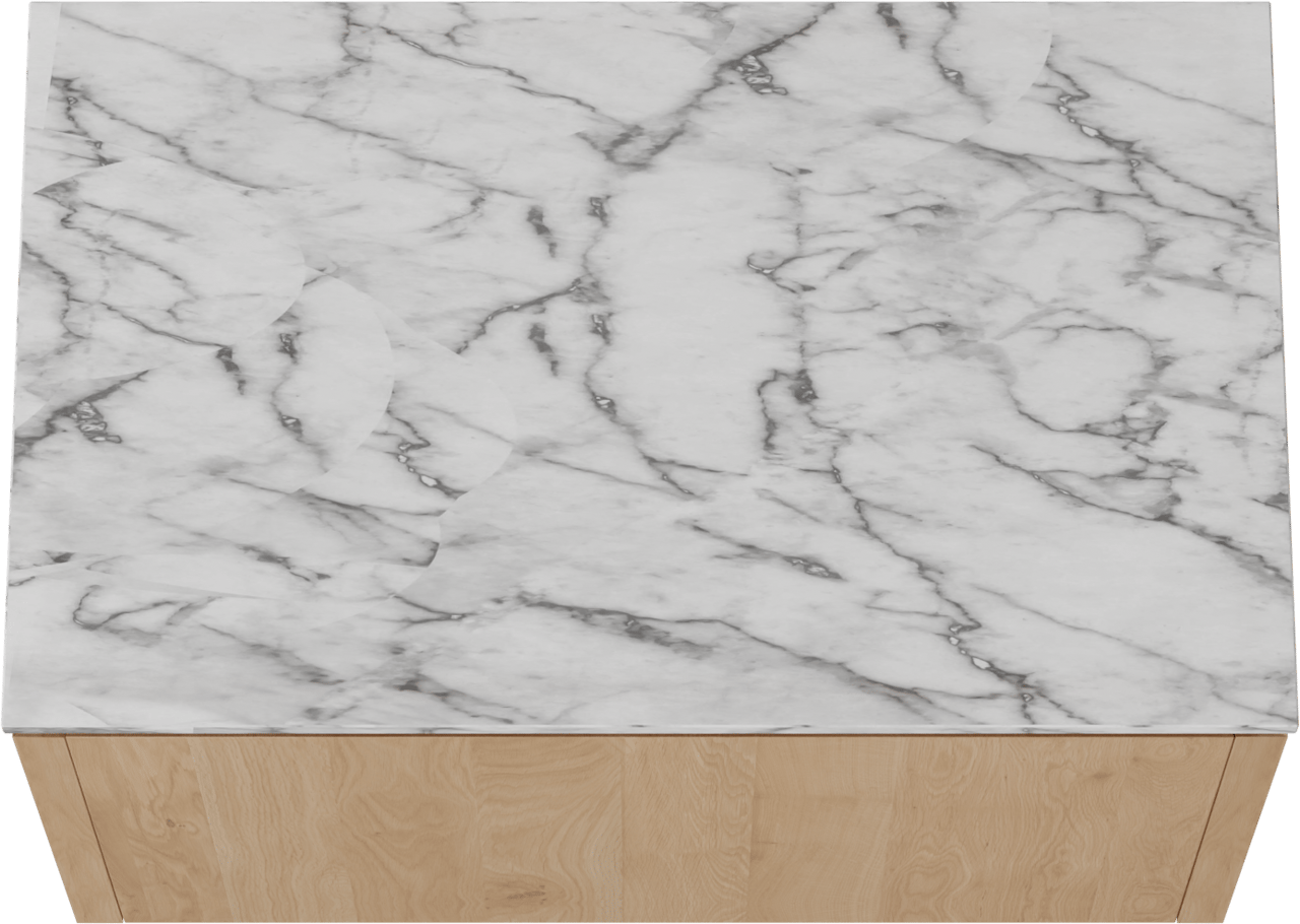 Balmani Eclips zwevend badkamermeubel 90 x 55 cm Natuur eik met Stretto enkel tablet in Carrara marmer