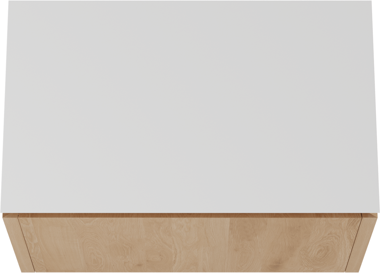 Balmani Eclips zwevend badkamermeubel 90 x 55 cm Natuur eik met Eclips enkel tablet in Solid Surface mat wit