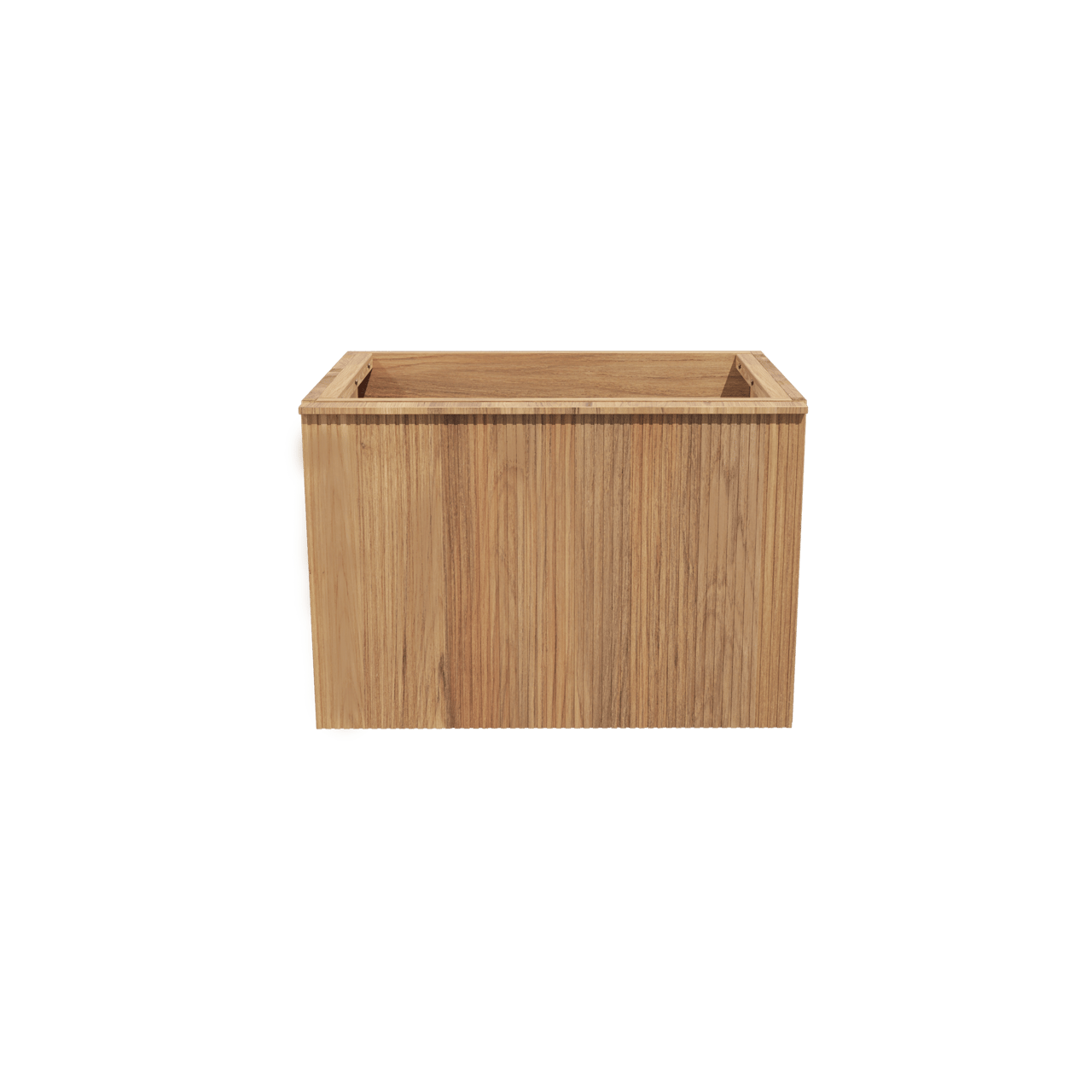 Balmani Forma hängender Waschbeckenunterschrank: 67,5 x 55 cm, Teak, 2 Schubladen