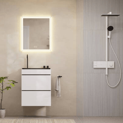 Hansgrohe Raindance Alive Q Showerpipe regendoucheset 210/340 2jets, Ecosmart met Showerselect Comfort Mat wit