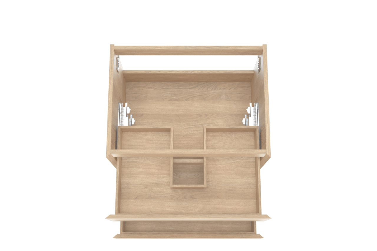 Balmani Mitra meuble sous-vasque suspendu 75 x 55 cm plaqué chêne naturel 2 tiroirs