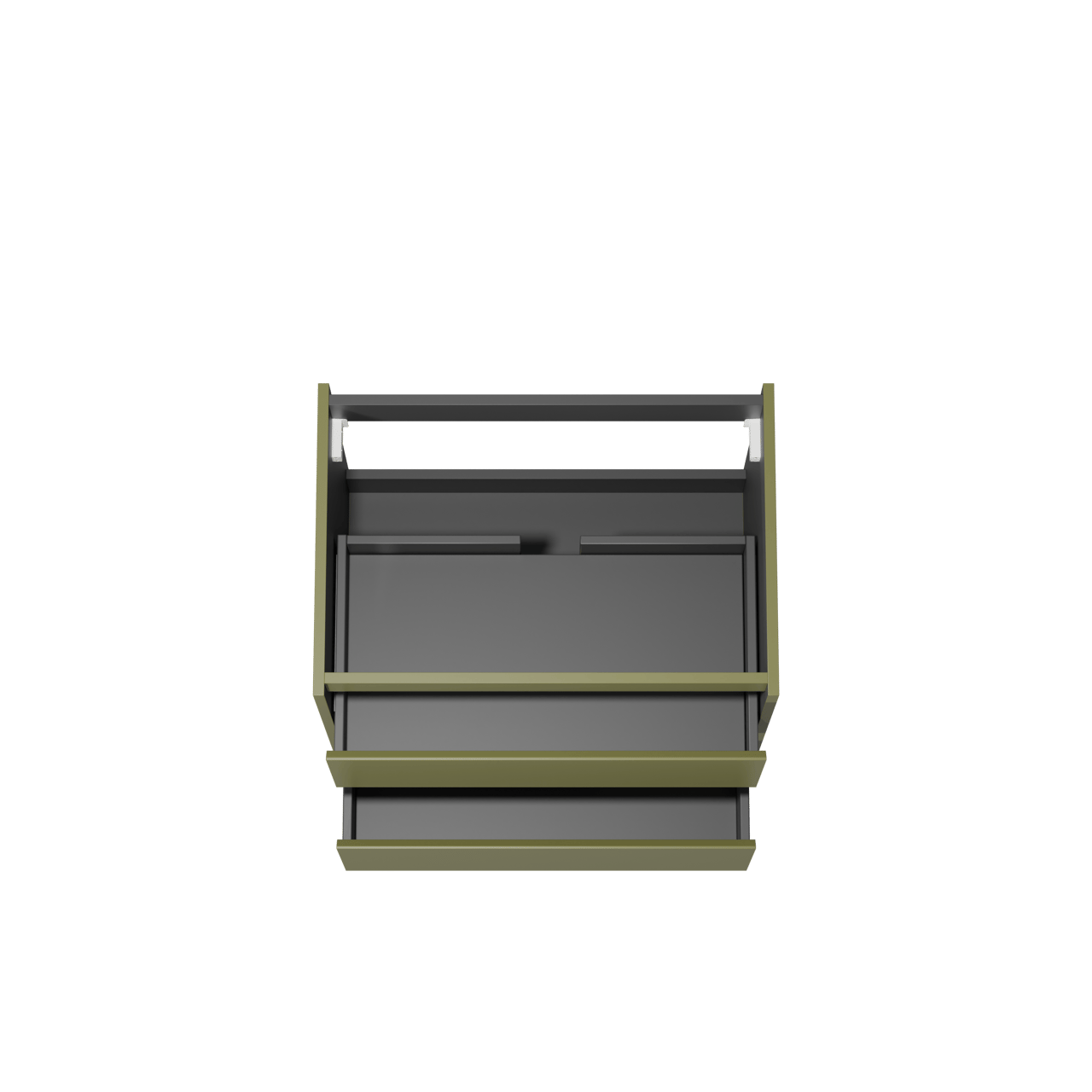 Storke Seda meuble sous-vasque suspendu 75 x 52 cm vert olive 2 tiroirs