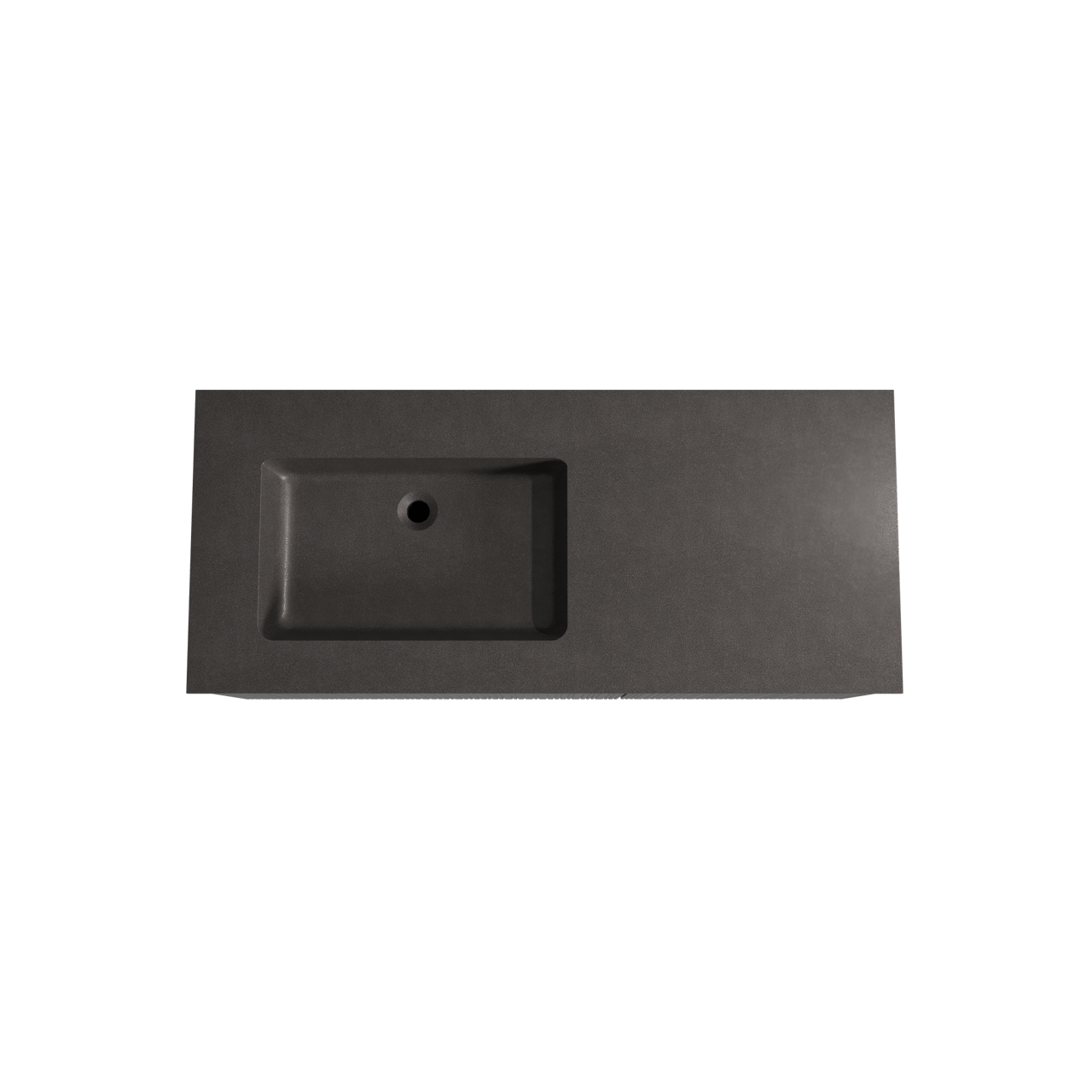 Storke Ribs zwevend badmeubel 120 x 52 cm zwart eiken met Scuro asymmetrisch linkse wastafel in kwarts mat zwart, Verticale asymmetrische rechte ribbel