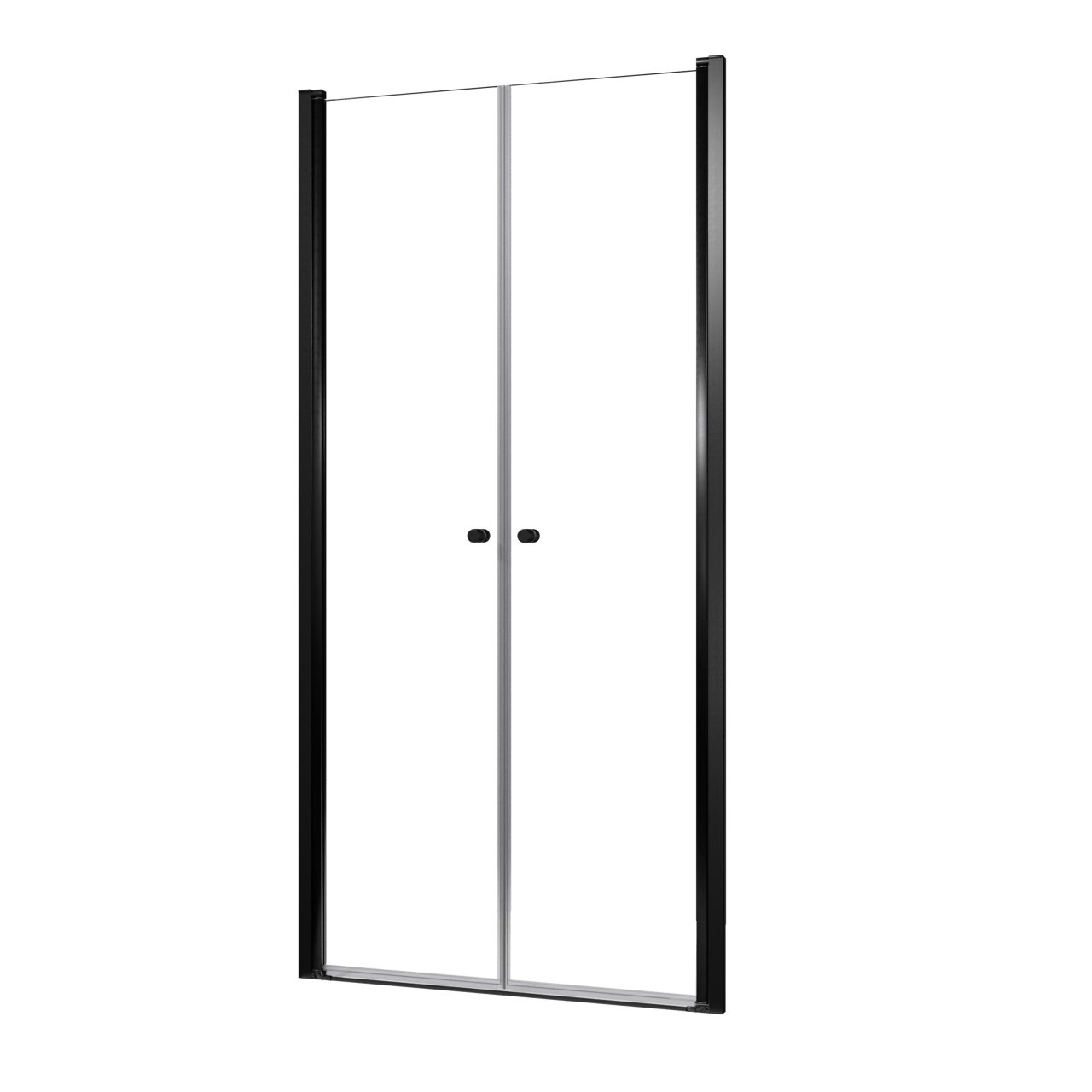 Luca Varess Kuresa Dusche Pendeltür, 100 x 200 cm, Klarglas, Schwarzes Profil, matt