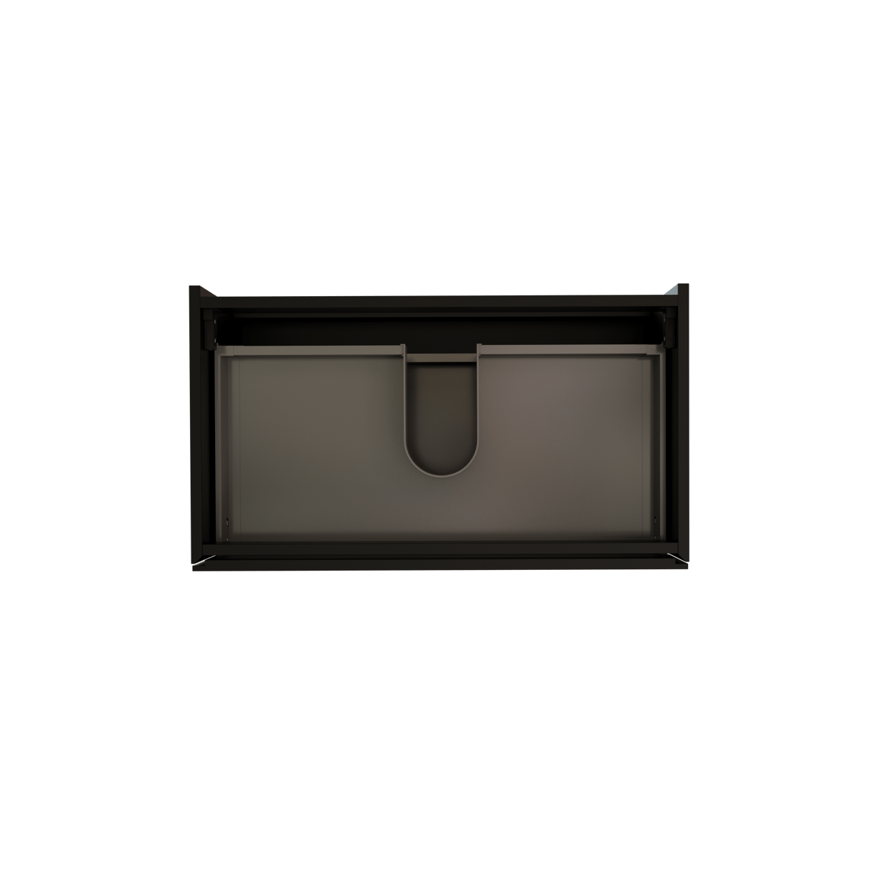 Storke Edge hängender Waschbeckenunterschrank: 80 x 46 cm, Schwarz Matt, 2 Schubladen