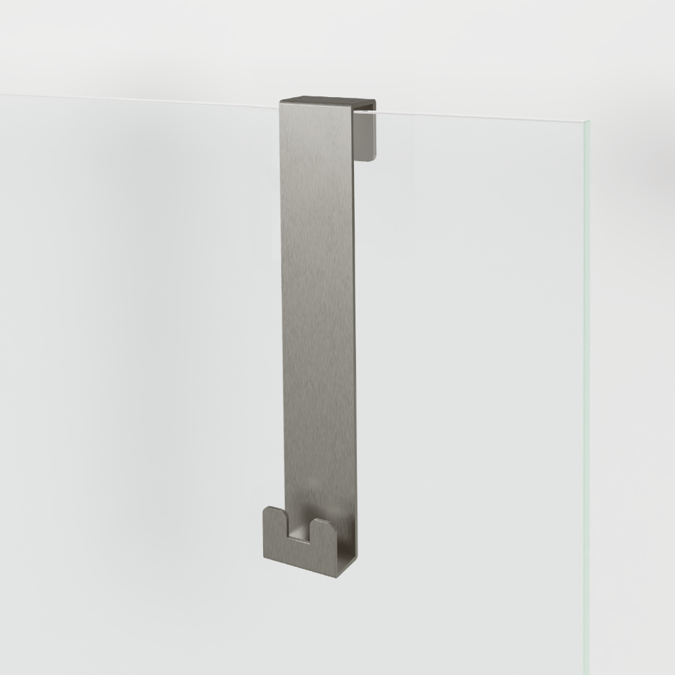 Blaufoss Gulio douchehouder met dubbele haak Brushed Coolmetal