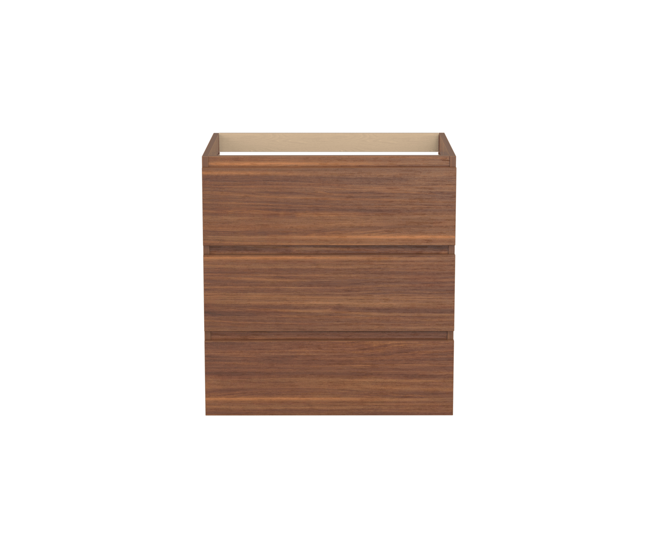 Balmani Lucida stehend Bad-Unterschrank 75 x 55 cm, Amerikanischer Nussbaum, 3 Schubladen