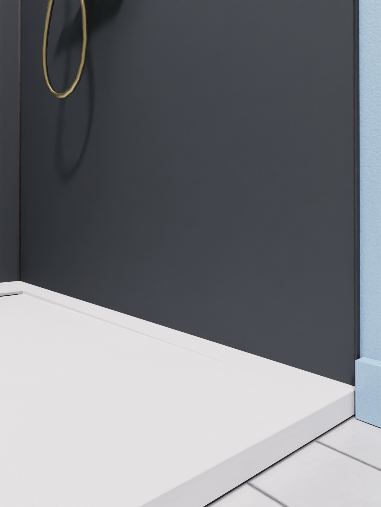 Luca Varess Artdeco Duschrückwand: 120 x 244 cm, Alu-Komposit, Grafitgrau matt