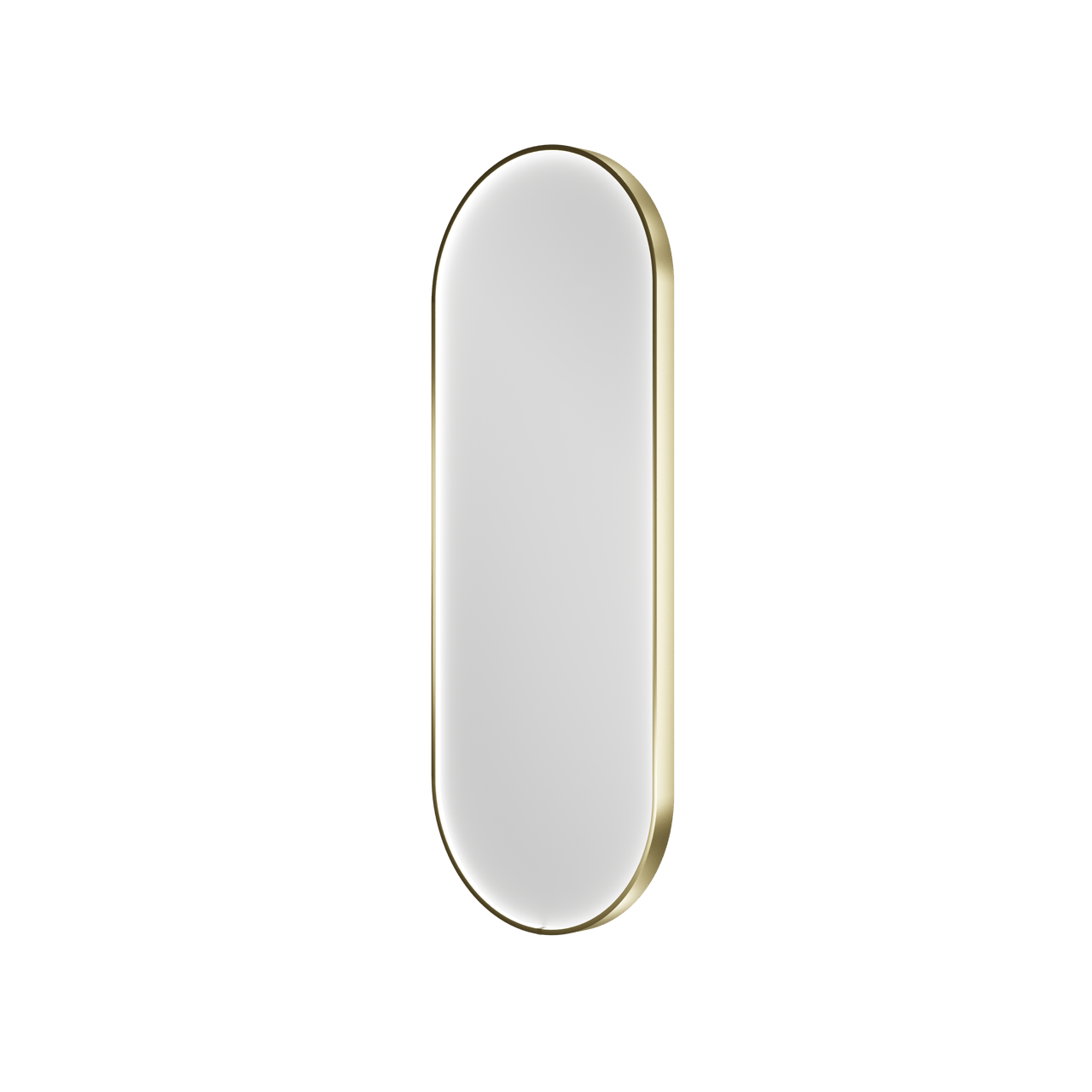 Balmani Secret oval Brushed Champagne Gold Badezimmerspiegel 45 x 120 cm mit Spiegelbeleuchtung und Anti-Beschlag Spiegelheizung