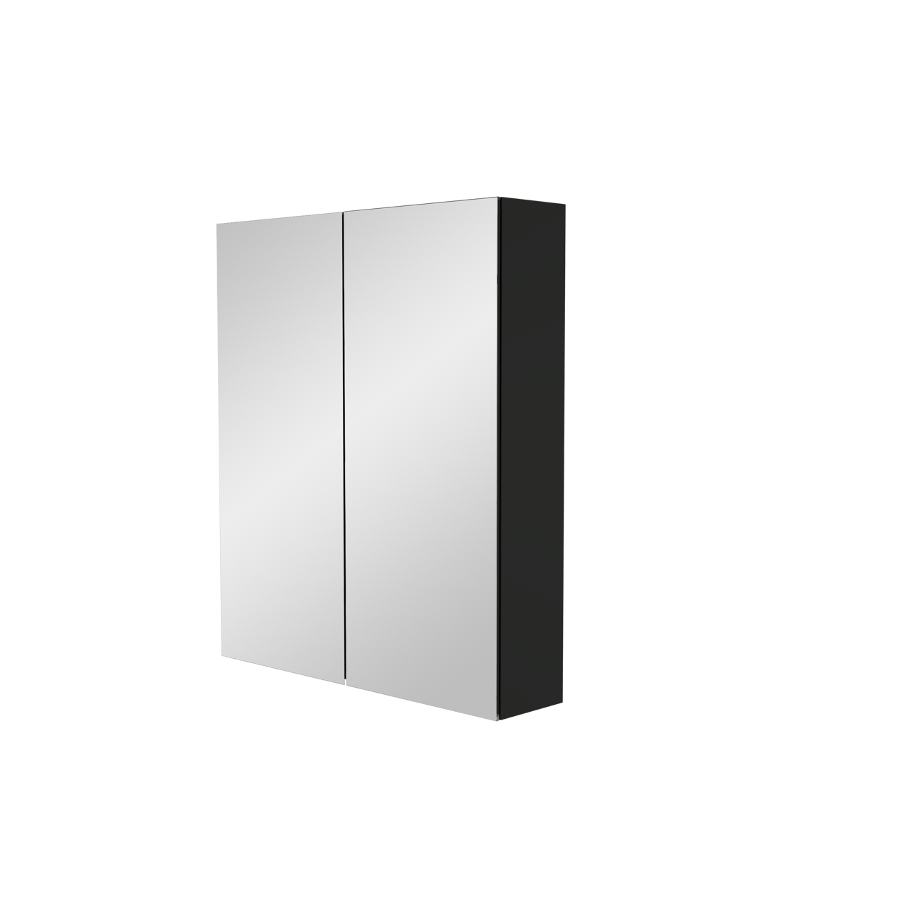 Storke Reflecta Spiegelschrank Bad: 65 x 75 cm, Schwarz Matt