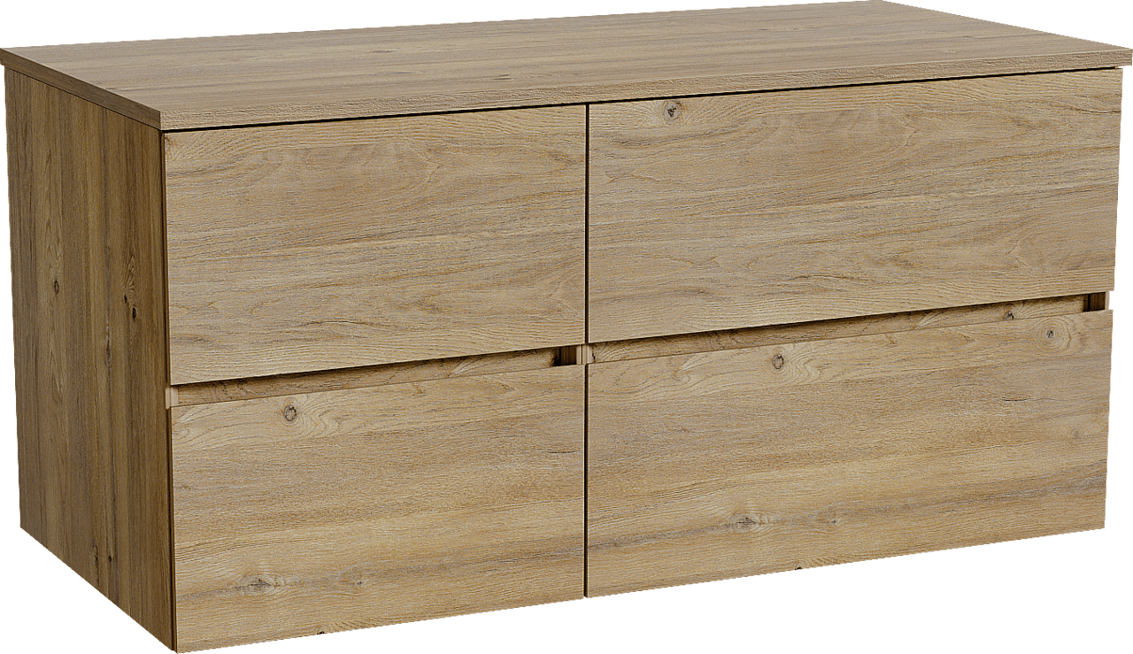 Storke Edge meuble salle de bains suspendu 110 x 52 cm chêne brut avec Panton tablette simple en mélaminé chêne brut