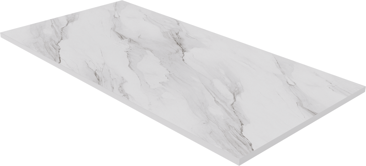 Luca Varess Suite douchebak 180 x 90 cm composietmarmer Marble White 