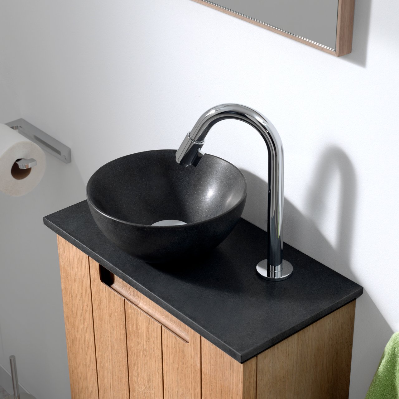 Balmani Bari XS vasque à poser granite aiguisé rond Ø 22 cm