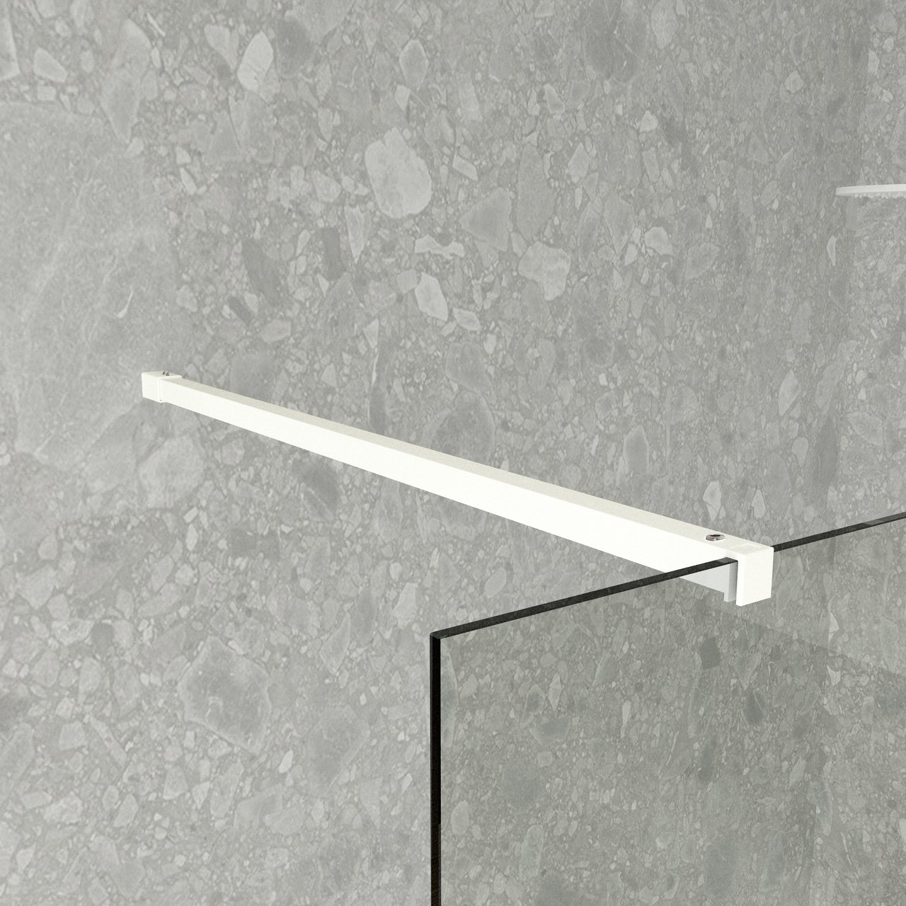 Balmani Modular inloopdouche 130 x 200 cm helder glas mat wit profiel