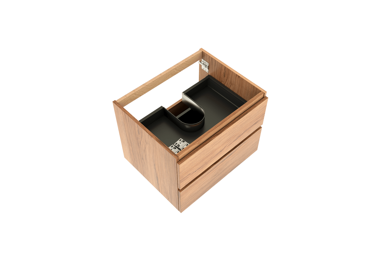 Balmani Lucida zwevende wastafelonderkast 67,5 x 55 cm teak 2 lades