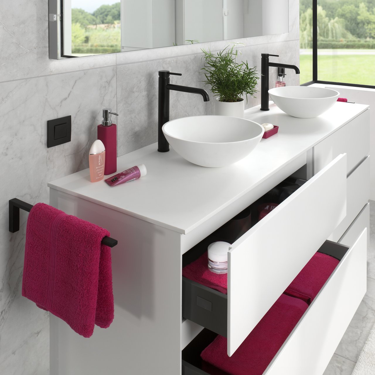 Storke Tavola Einzel- oder Doppelwaschtischplatte, Solid Surface matt, 170 x 52 cm