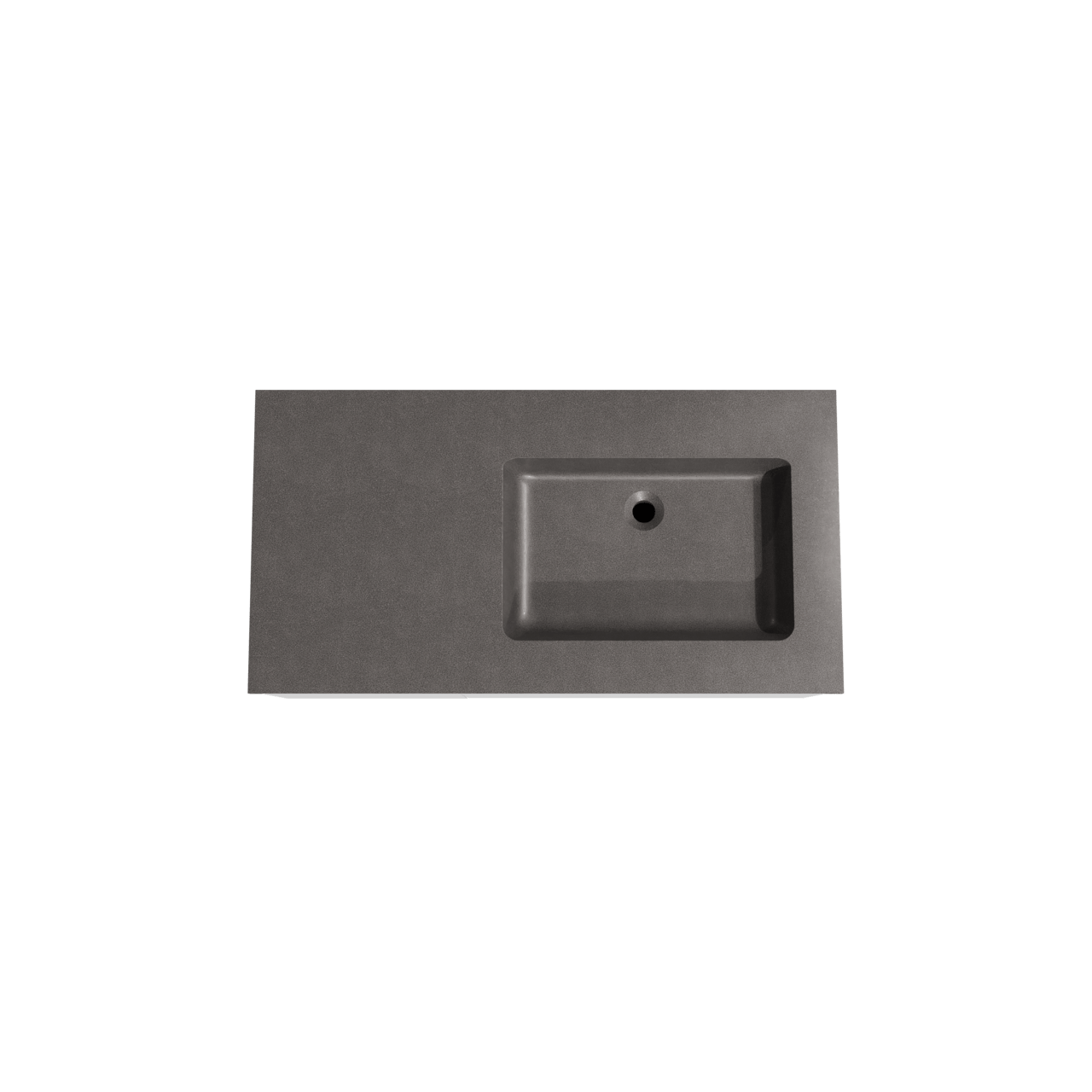 Storke Edge zwevend badkamermeubel 100 x 52 cm mat wit met Scuro asymmetrisch rechtse wastafel in kwarts mat zwart