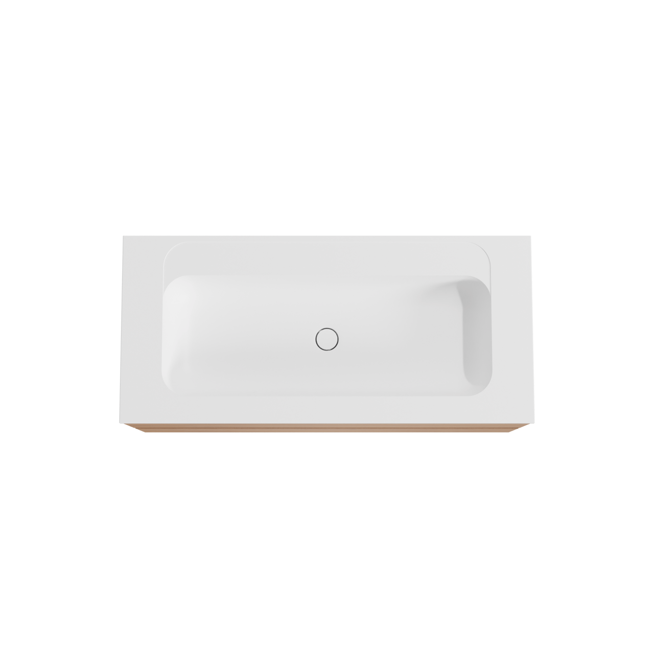 Balmani Mitra meuble salle de bains suspendu 120 x 55 cm teck avec Tablo Strada plan simple en marbre composite blanc mat