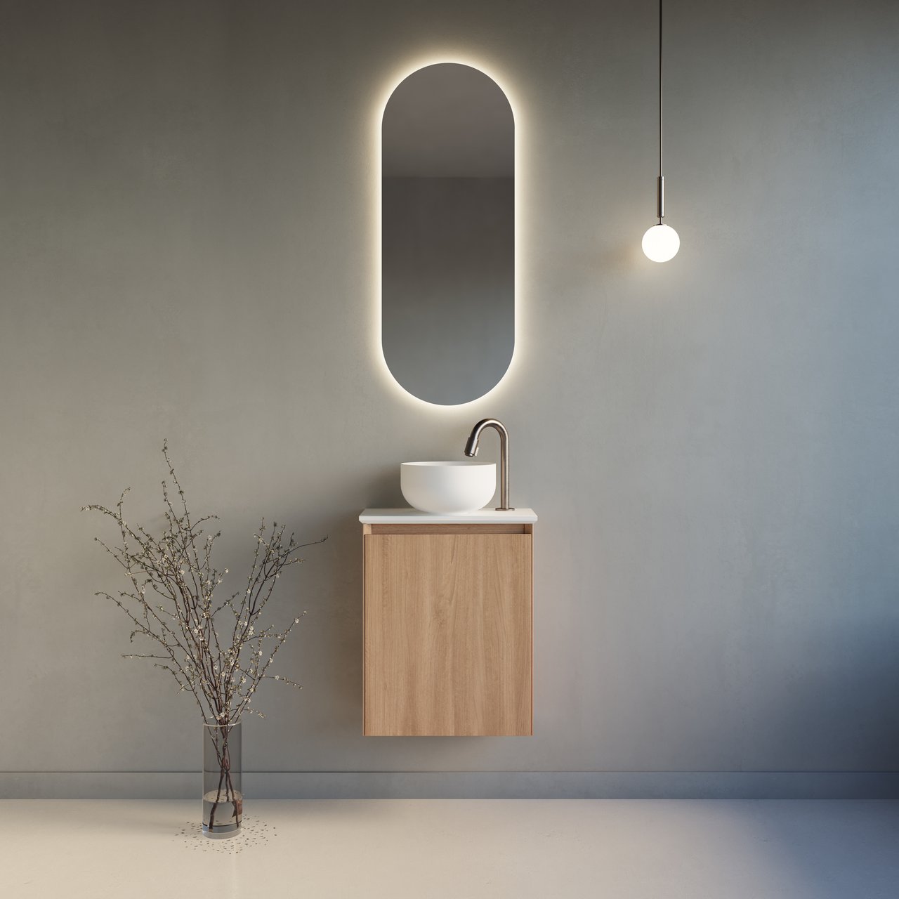 Balmani Giro Oval miroir ovale lumineux 35 x 90 cm