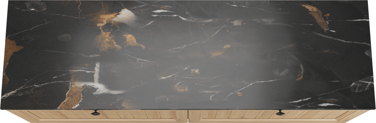 Balmani Lemon zwevend badkamermeubel 180 x 55 cm, fineer natuur eik met Stretto enkel of dubbel tablet in portoro gold