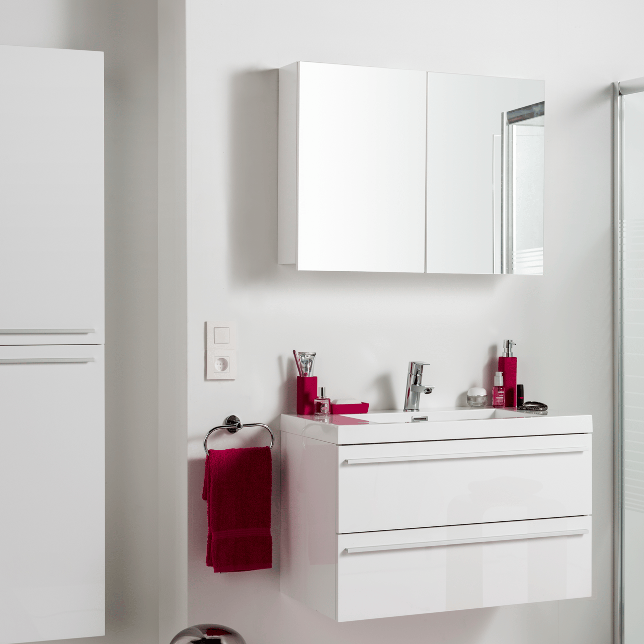 Storke Beta spiegelkast 80 x 60 cm hoogglans wit