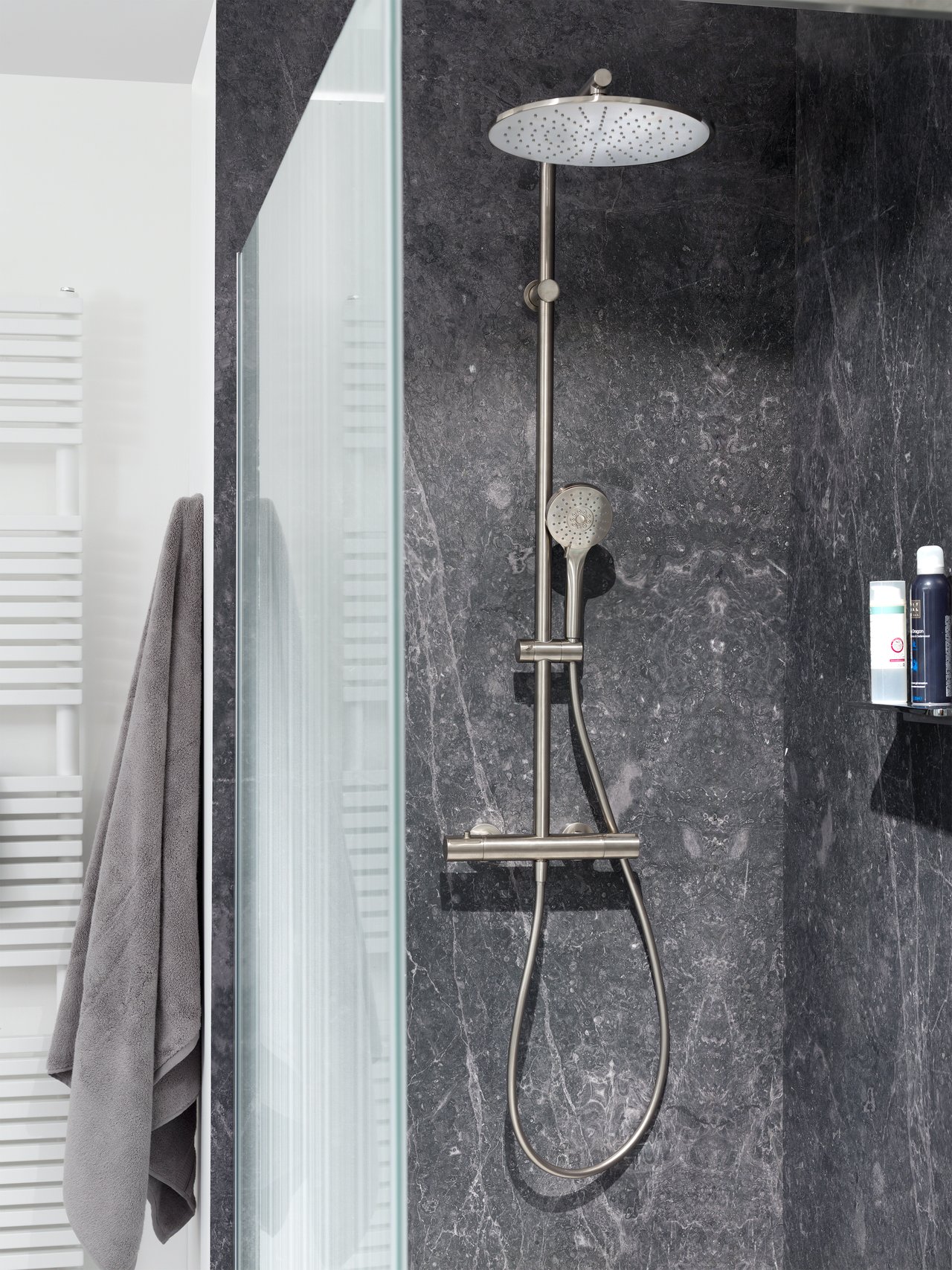 Blaufoss Round 300 thermostatische regendoucheset Brushed CoolMetal