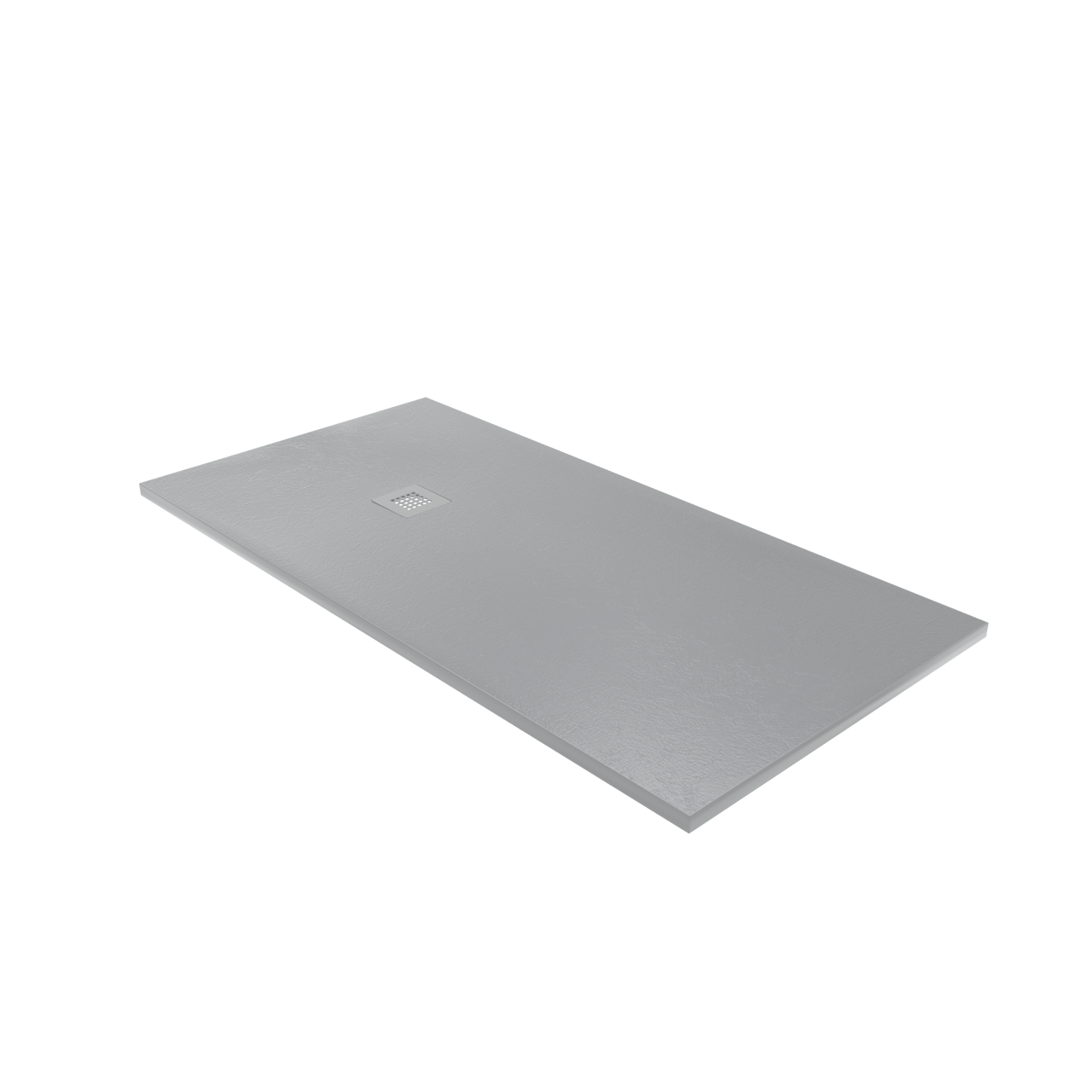 Balmani Vega douchebak 160 x 80 cm composietmarmer donkergrijs leisteenstructuur