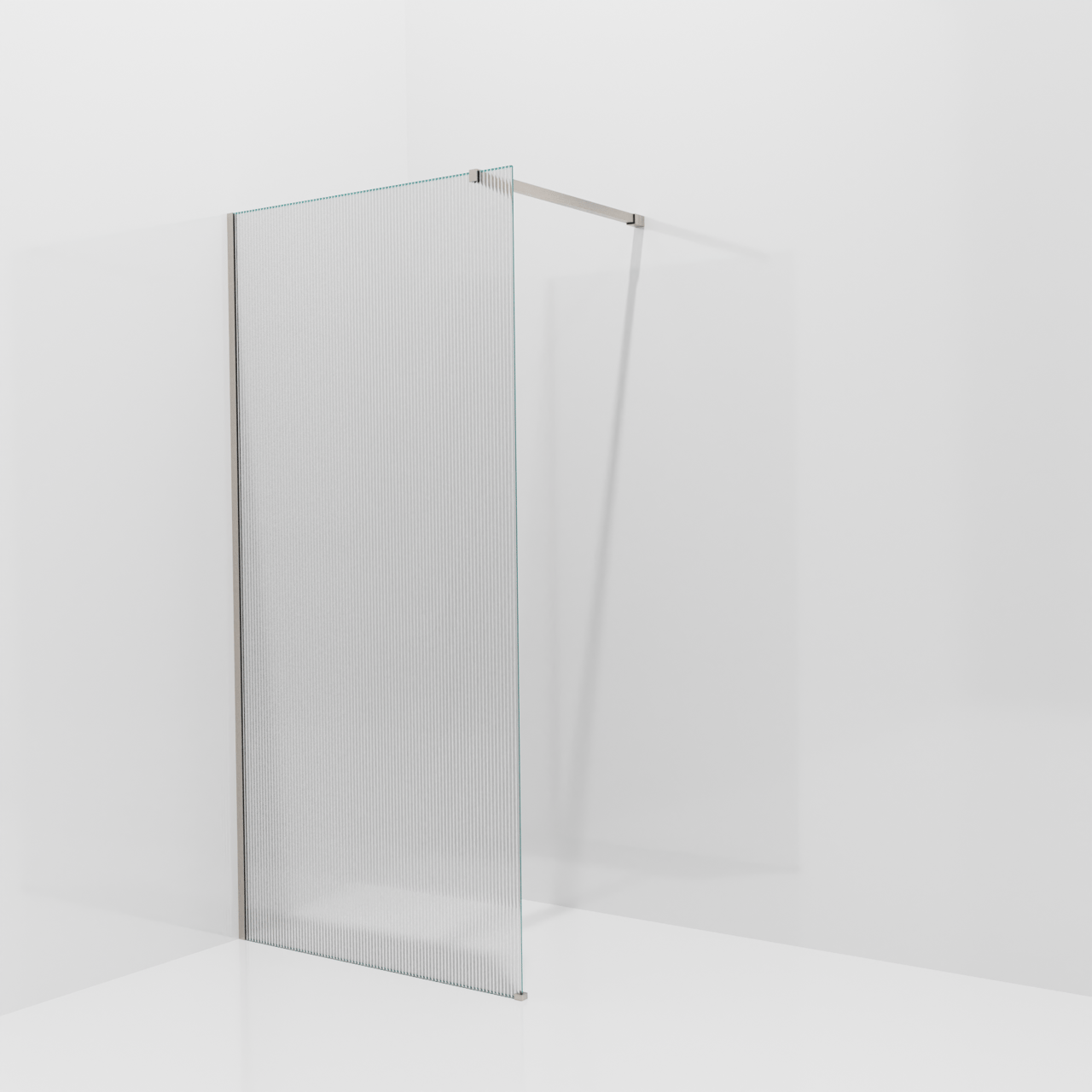 Balmani Modular Walk-In Dusche: 100 x 200 cm, Ribs, inklusive Coating, Profil Brushed CoolMetal