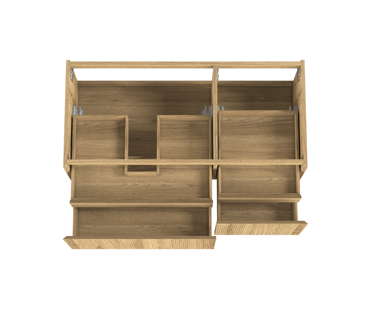 Balmani Fila meuble sous-lavabo suspendu 120 x 55 cm asymétrique gauche placage chêne naturel 4 tiroirs