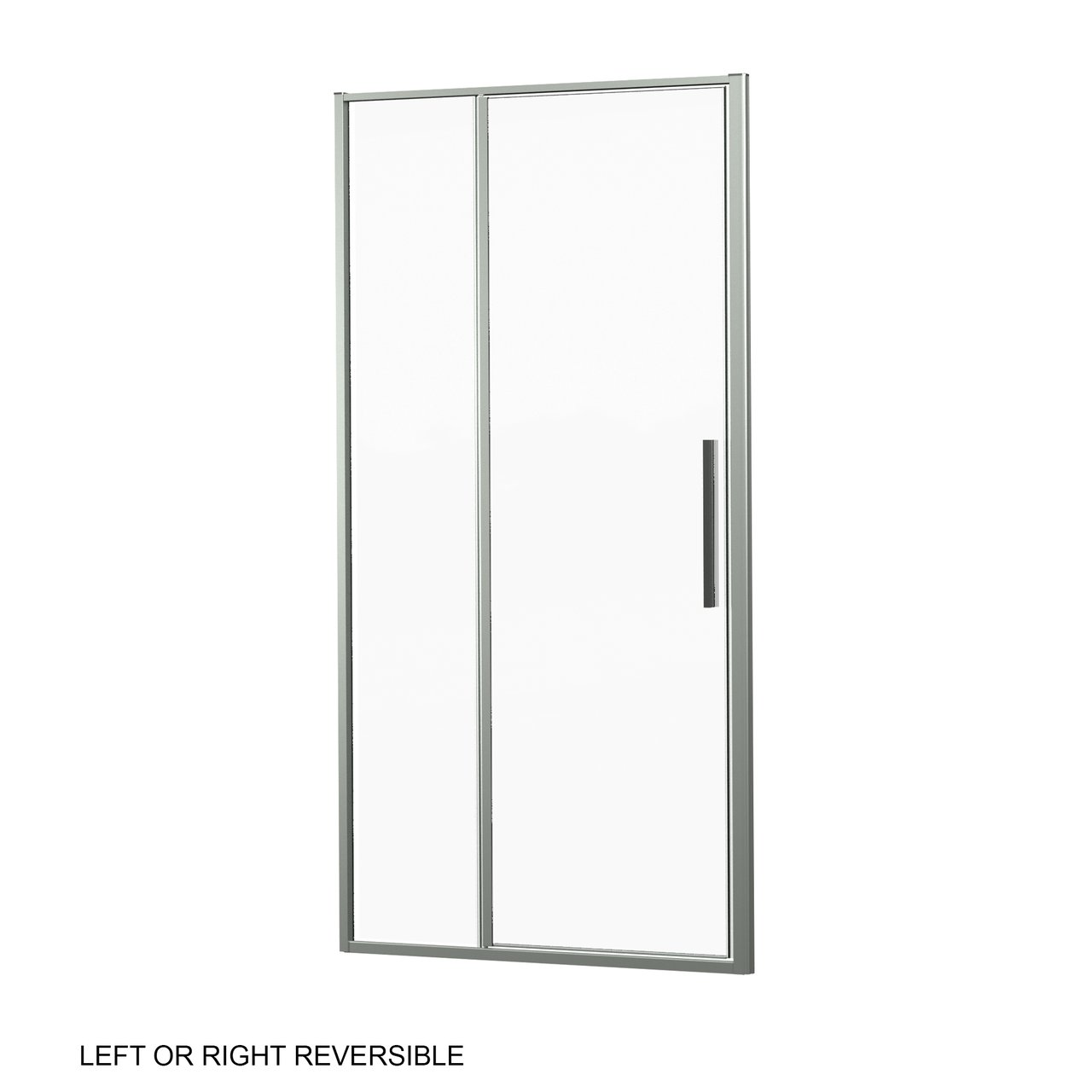 Luca Varess Morano douchecabine met draaideur en 2 vaste zijwanden 100 x 90 cm helder glas glans chroom profiel - deur