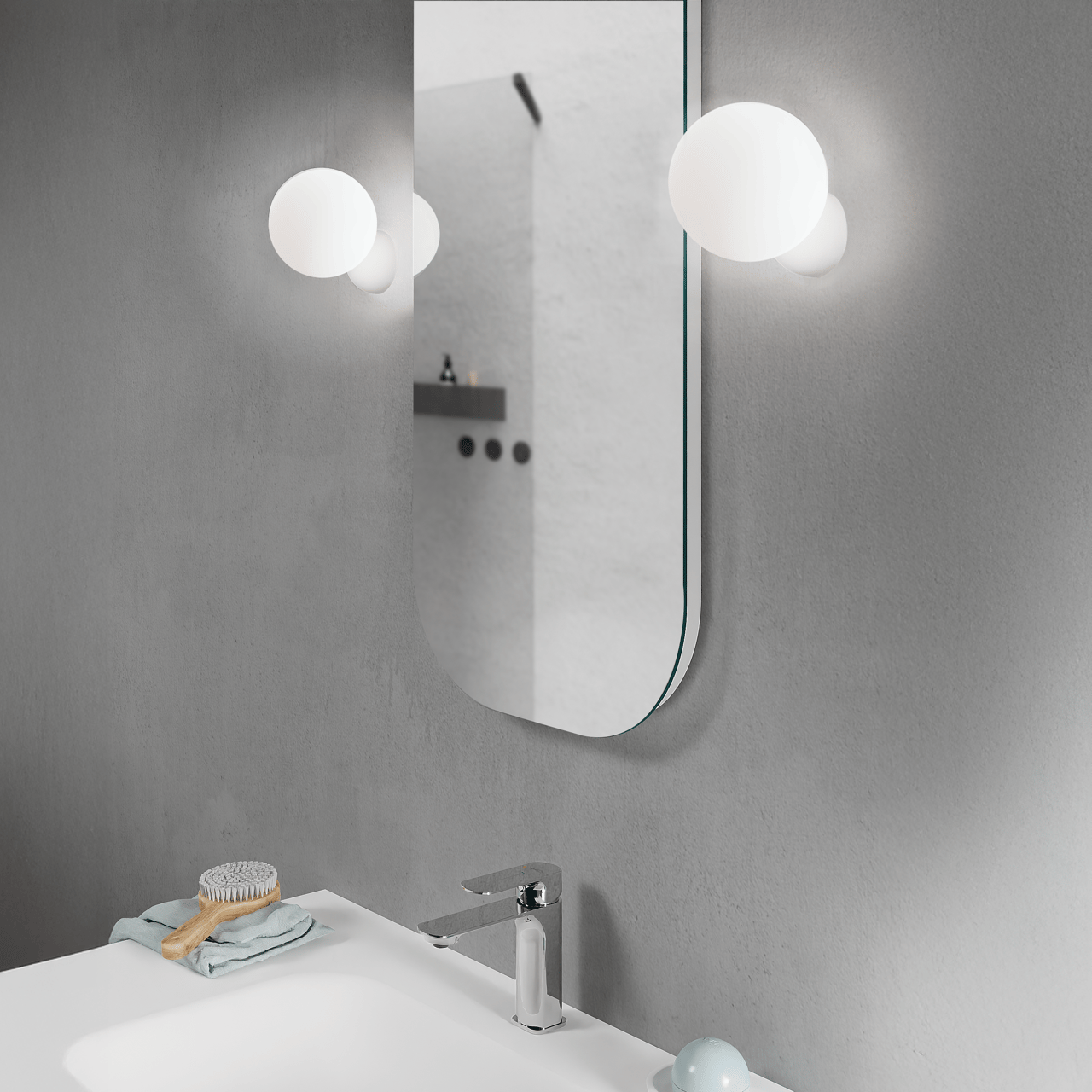 Balmani Globus LED Spiegelbeleuchtung: 12 cm, Weiß