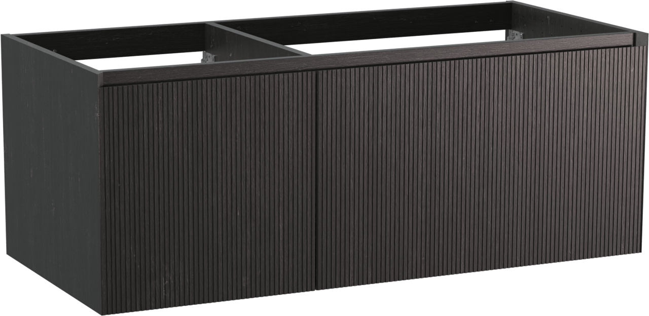 Balmani Fila meuble sous-lavabo suspendu 120 x 55 cm asymétrique droite placage chêne noir 4 tiroirs