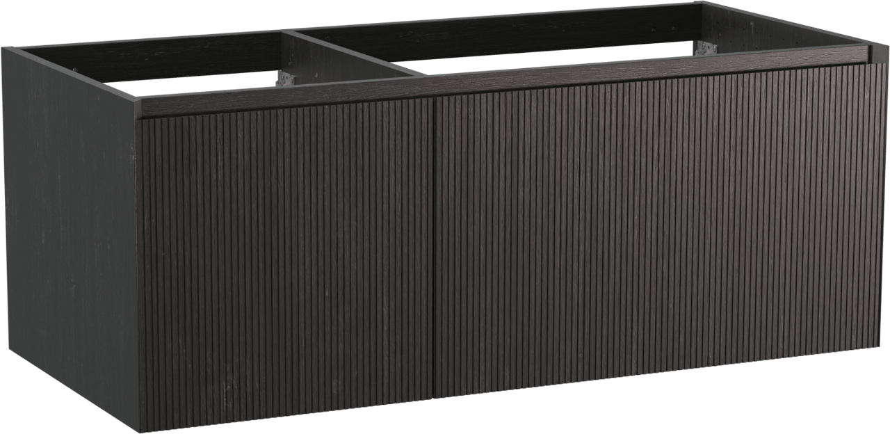 Balmani Fila meuble sous-lavabo suspendu 120 x 55 cm asymétrique droite placage chêne noir 4 tiroirs