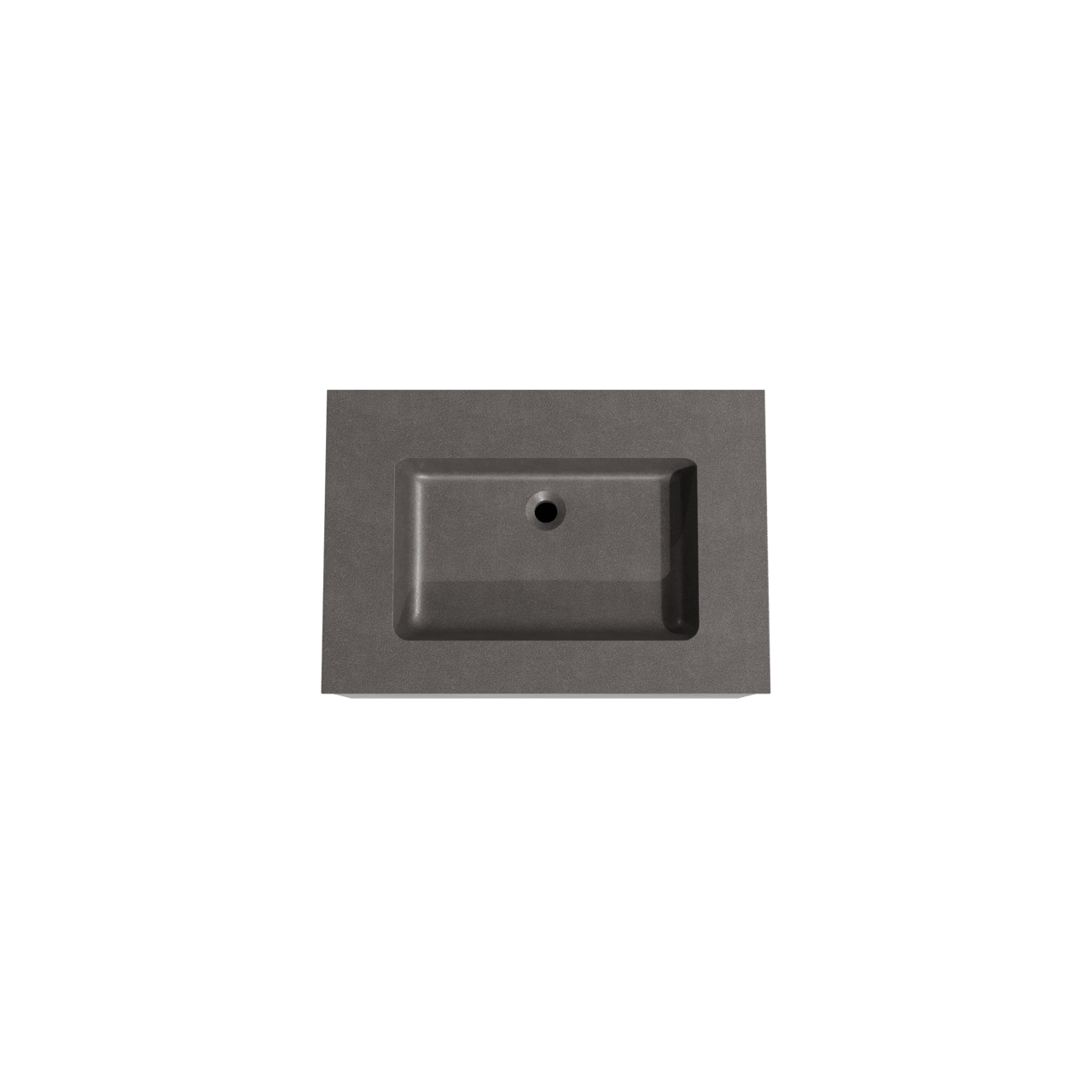 Storke Edge zwevend badmeubel 75 x 52 cm beton donkergrijs met Scuro enkele wastafel in kwarts mat zwart