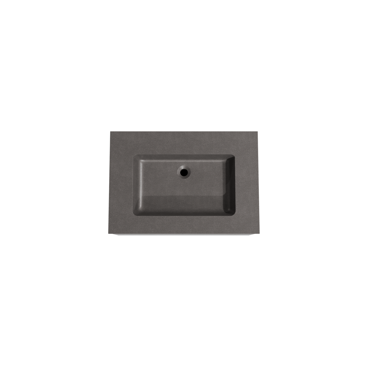 Storke Edge zwevend badkamermeubel 75 x 52 cm beton donkergrijs met Scuro enkele wastafel in kwarts mat zwart