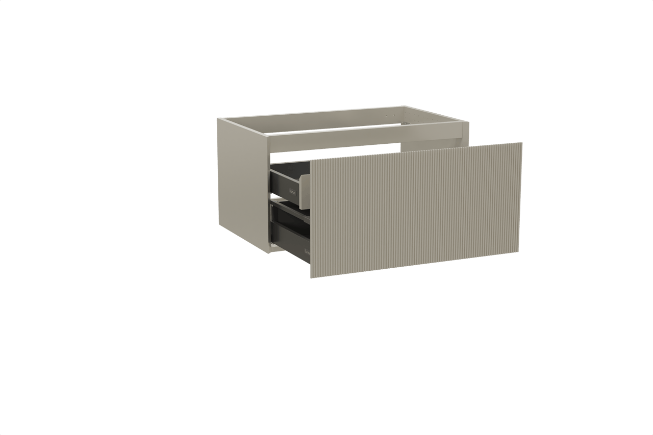 Balmani Fila meuble sous-lavabo suspendu 90 x 55 cm gris pierre 2 tiroirs