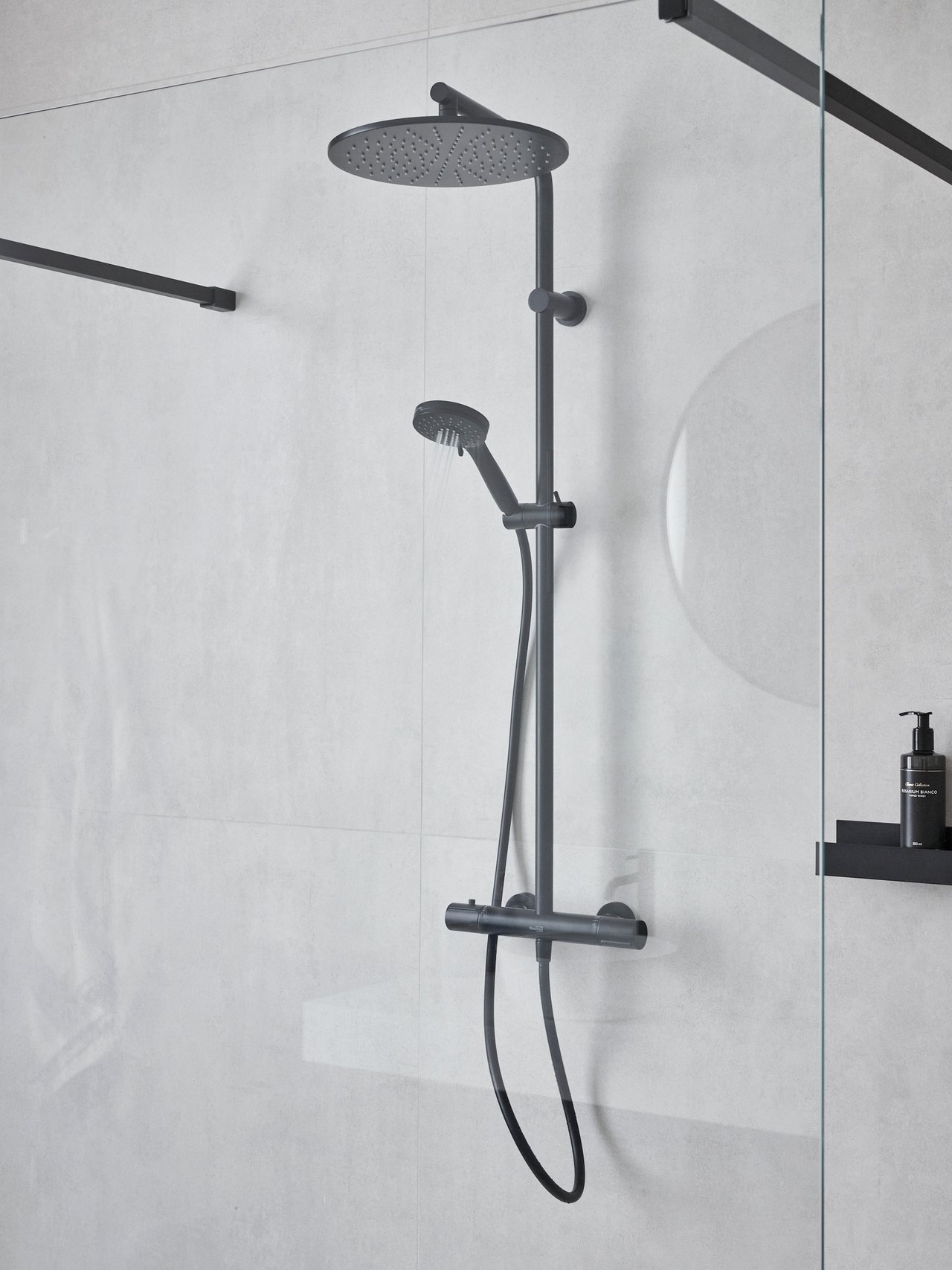 Blaufoss Round 300 colonne de douche de pluie mitigeur thermostatique noir mat