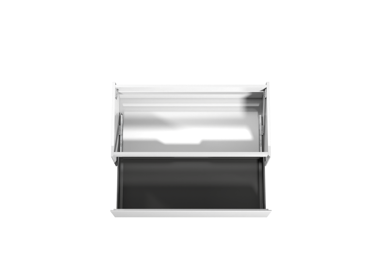 Storke Edge hängender Waschbeckenunterschrank: 105 x 52 cm, Weiß glänzend, 1 Schublade