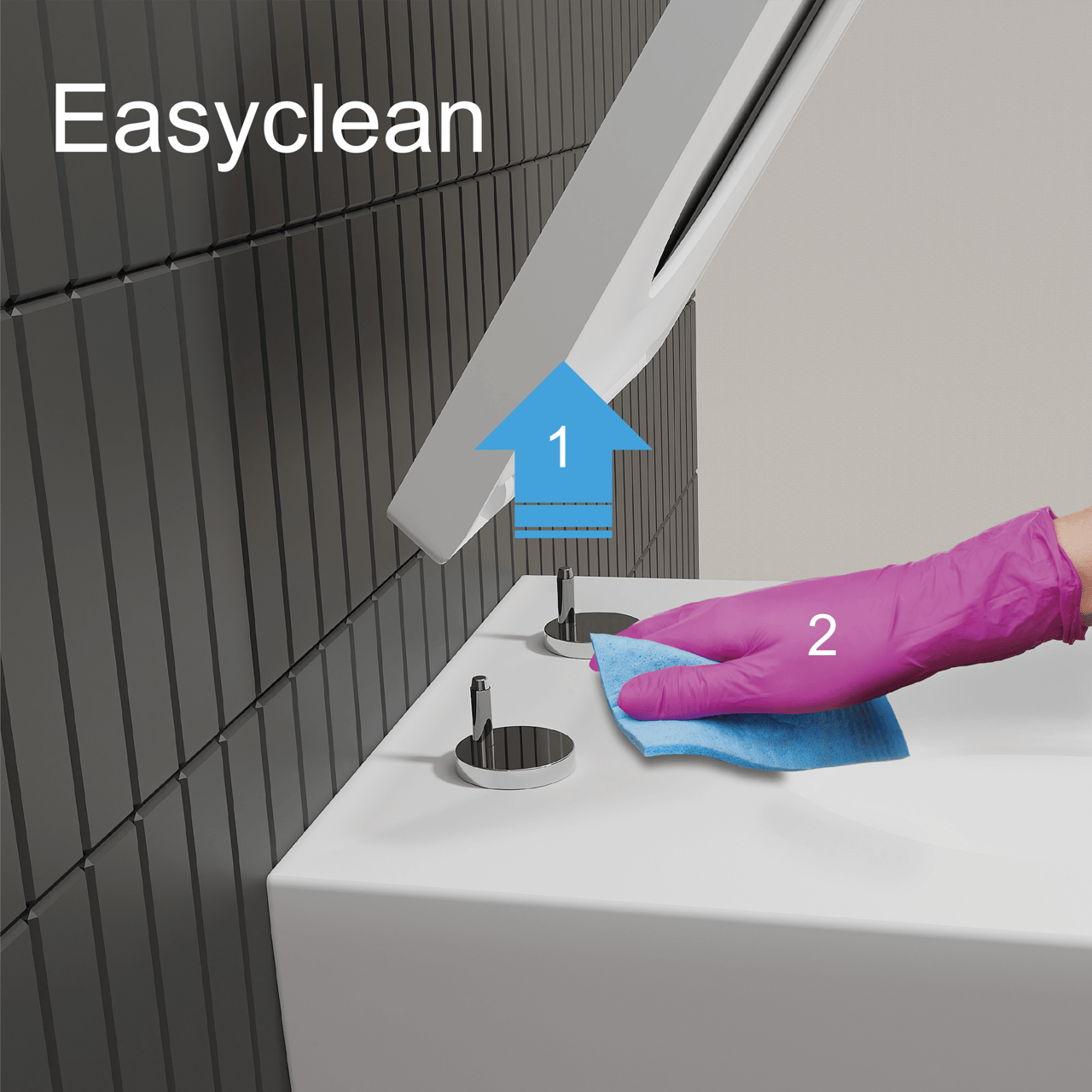 Luca Varess Delano staand toilet glanzend wit open spoelrand met Geberit spoelsysteem