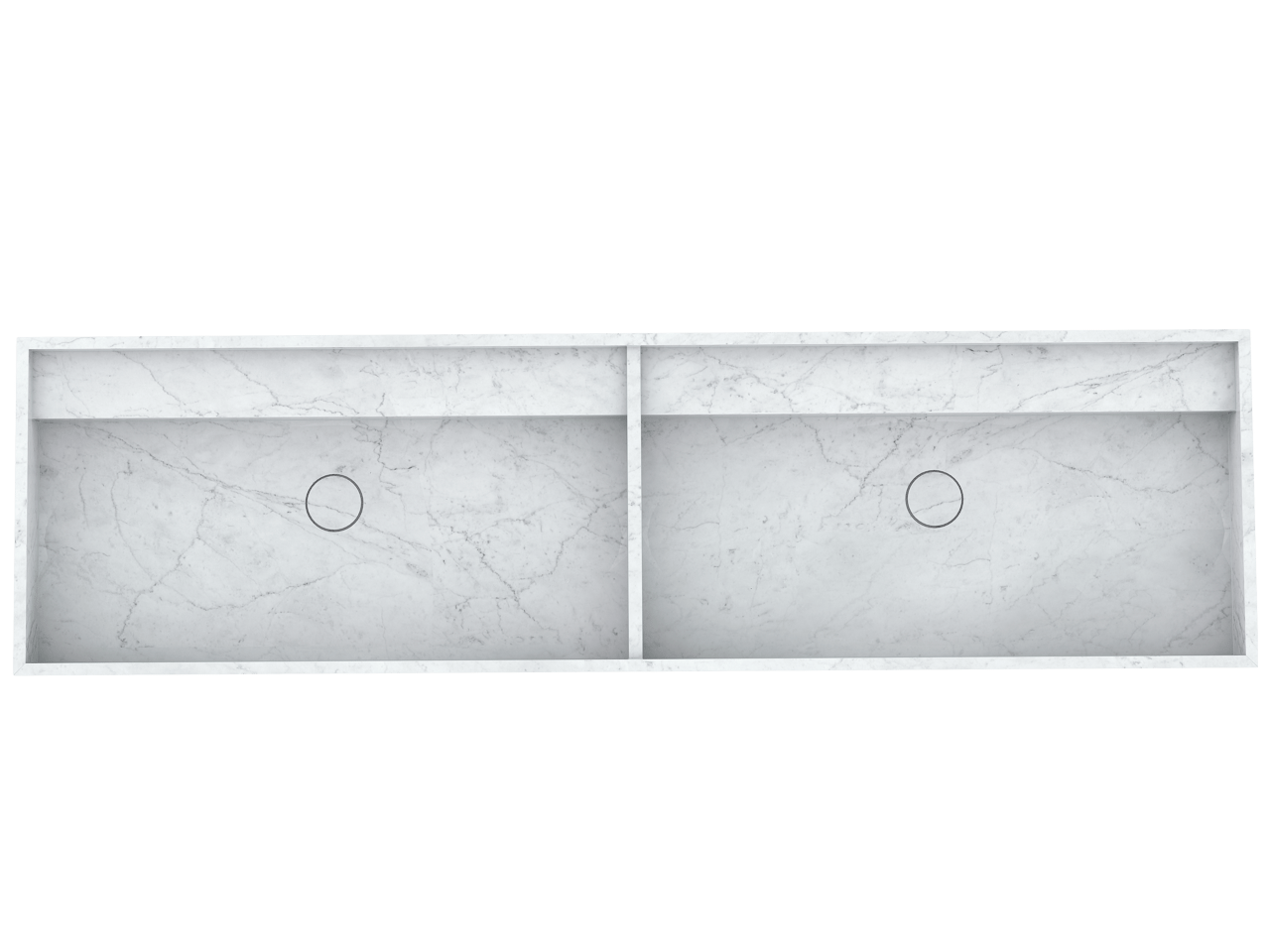 Balmani Cubo dubbele wastafel Carrara marmer 180 x 49 cm