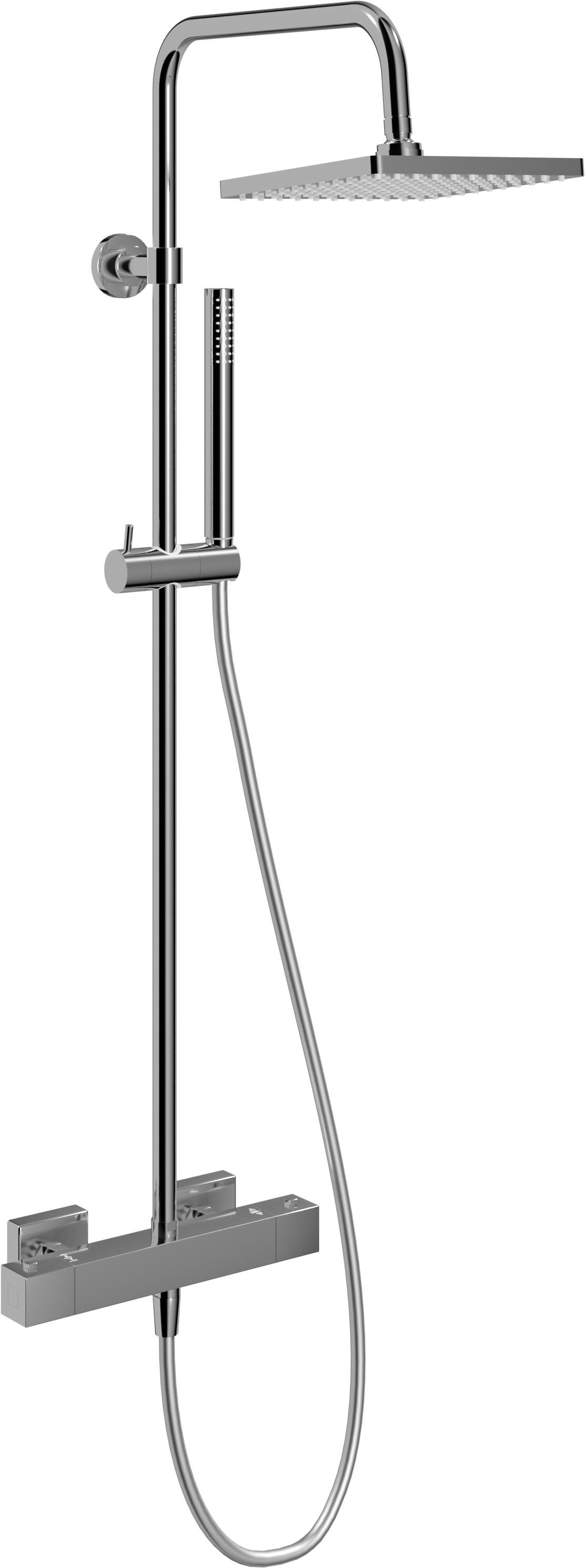 Linie Mavin 200 opbouw regendoucheset met thermostatische kraan Glanzend Chroom