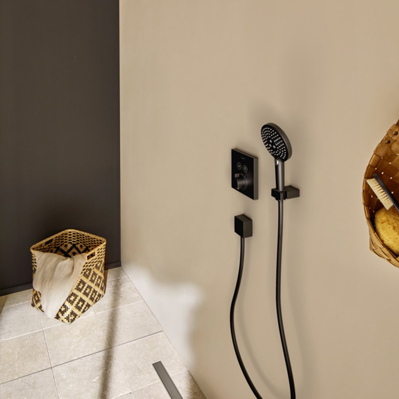 Hansgrohe ShowerSelect S inbouw douchekraan thermostaat Matt Black