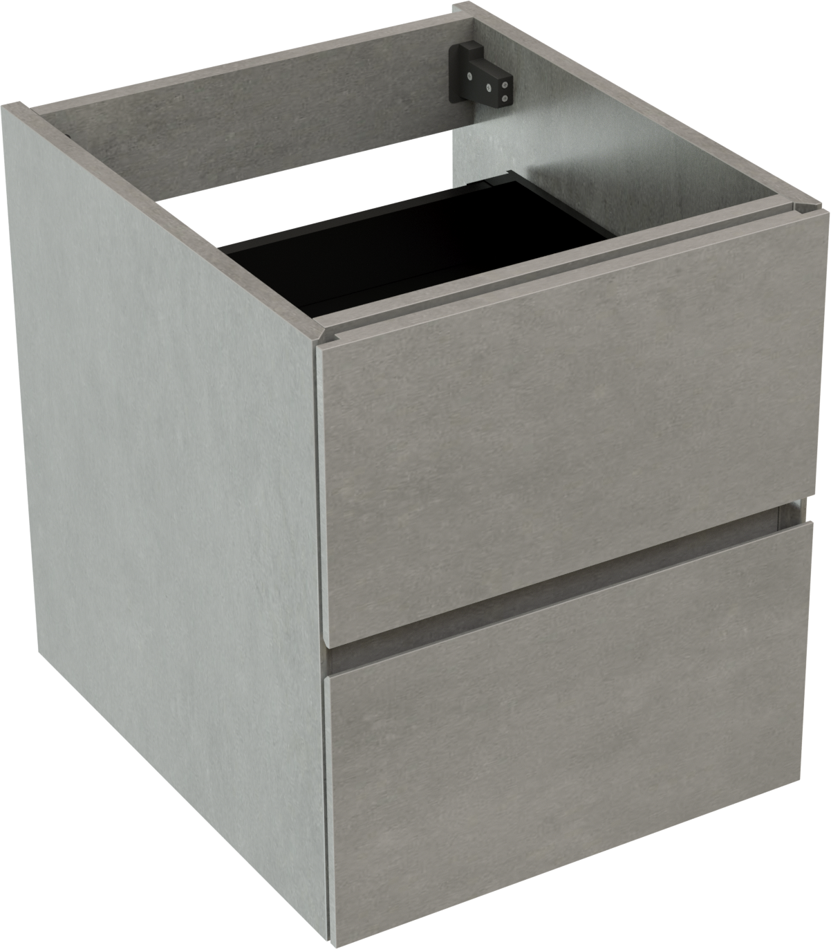 Storke Edge zwevende wastafelonderkast 45 x 52 cm beton donkergrijs 2 lades
