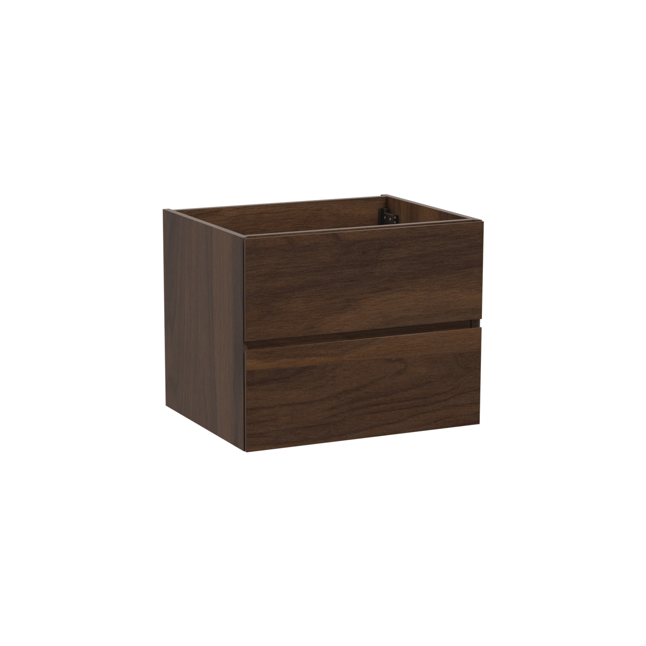 Storke Edge zwevende wastafelonderkast 65 x 52 cm notelaar 2 lades