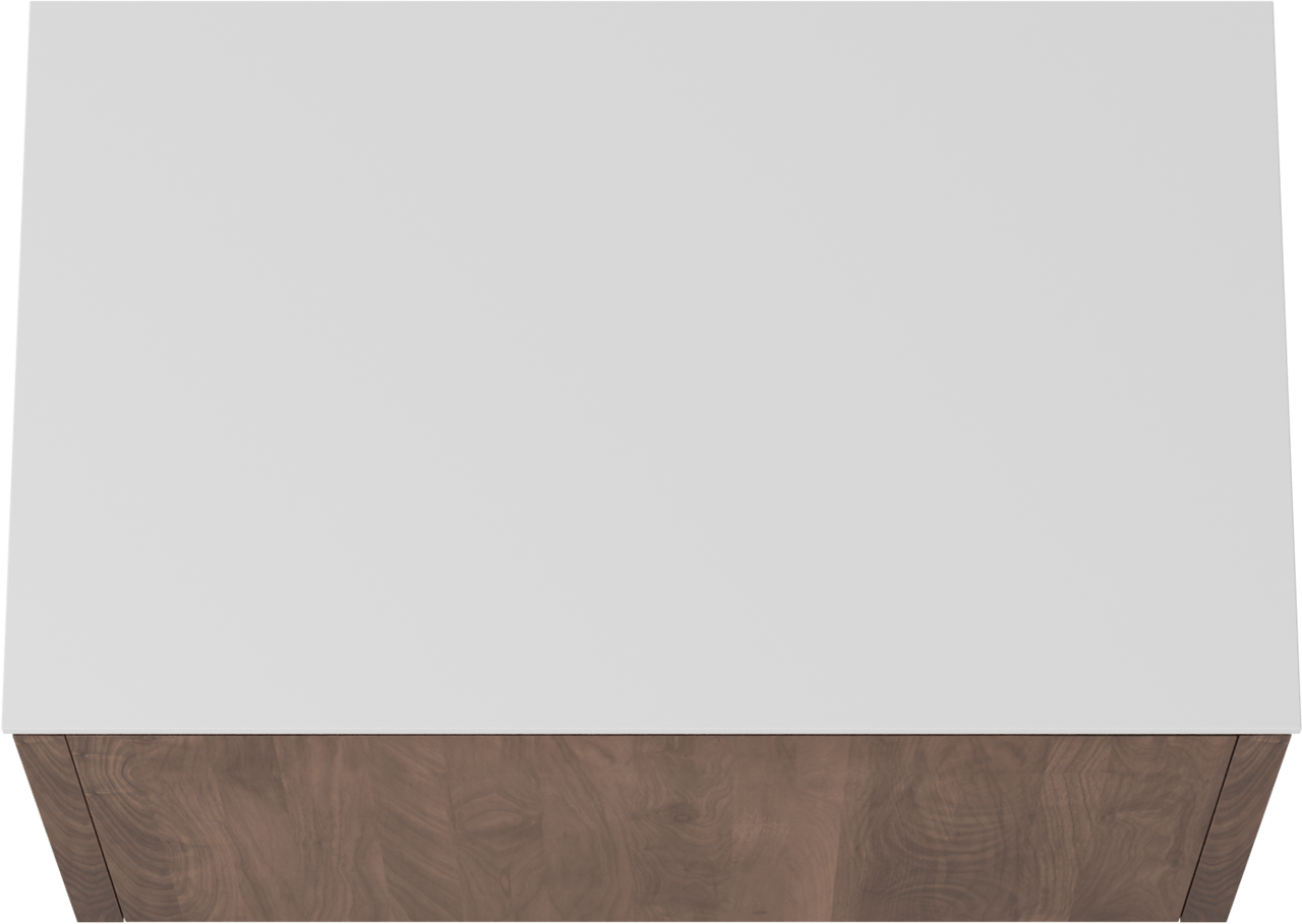 Balmani Eclips hängendes Möbelstück Set: 90 x 55 cm, Amerikanischer Nussbaum, mit Stretto Einzel Waschtischplatte Solid Surface Weiβ matt