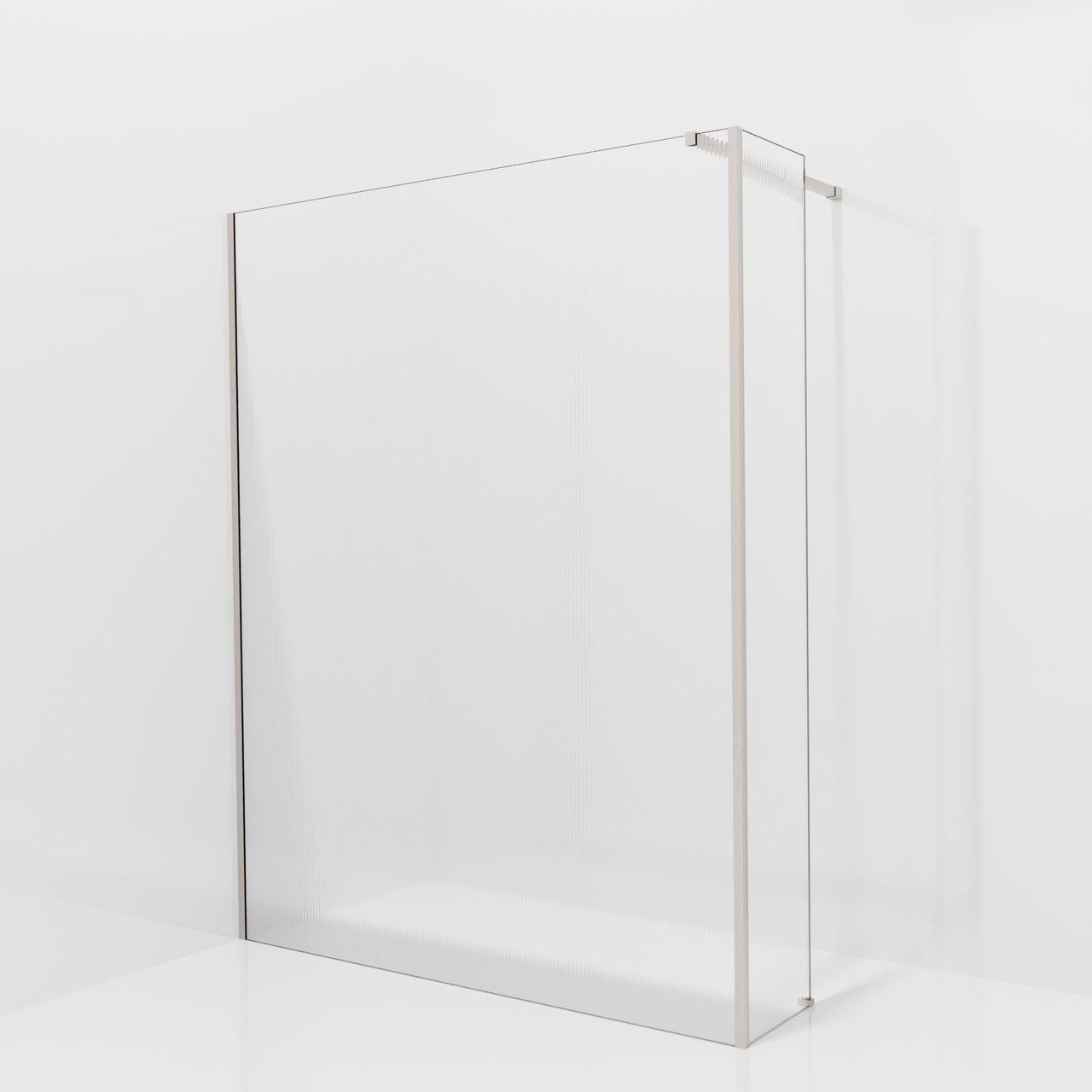 Balmani Modular inloopdouche met vaste zijwand: 160 x 200 cm, Ribs met coating, Brushed CoolMetal profielen