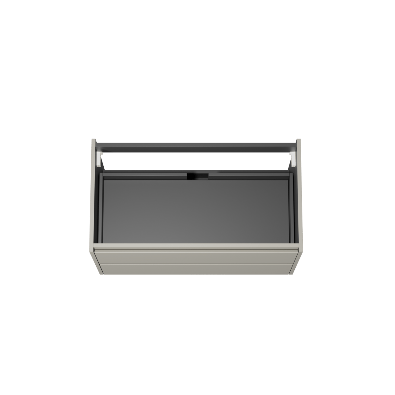 Storke Seda meuble sous-lavabo suspendu 95 x 52 cm soie grise 2 tiroirs